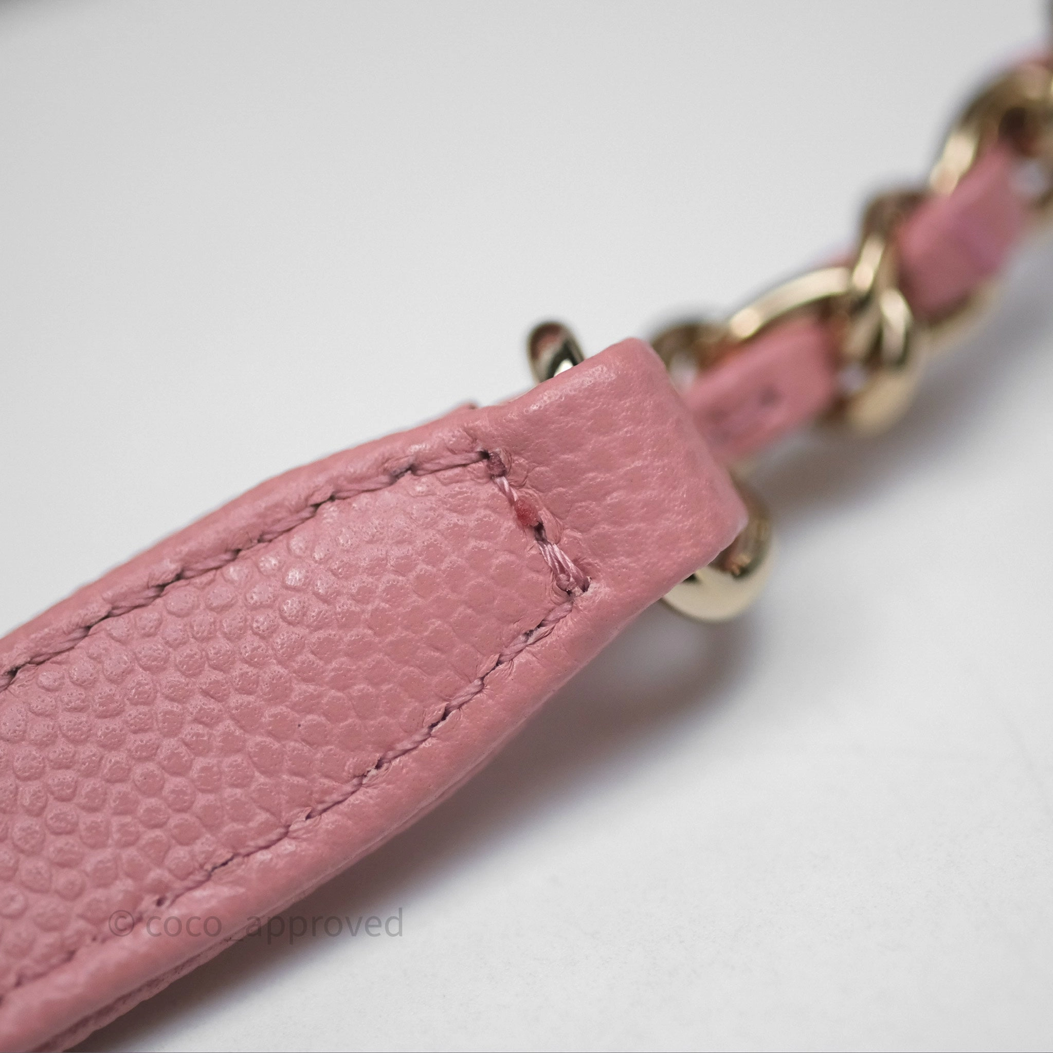 Chanel Mini Coco Handle Quilted Pink Caviar Gold Hardware