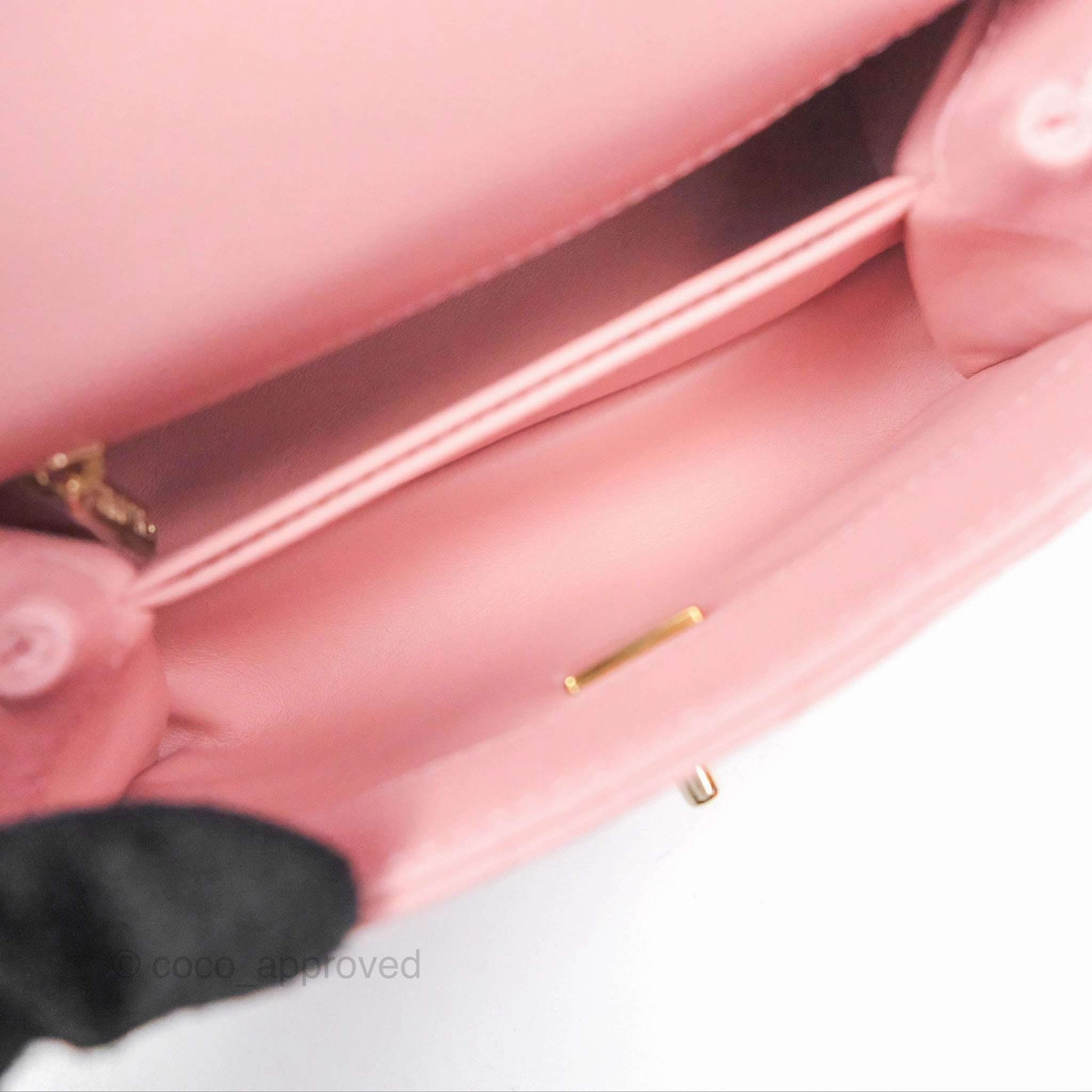 Chanel Mini Coco Handle Quilted Pink Caviar Gold Hardware