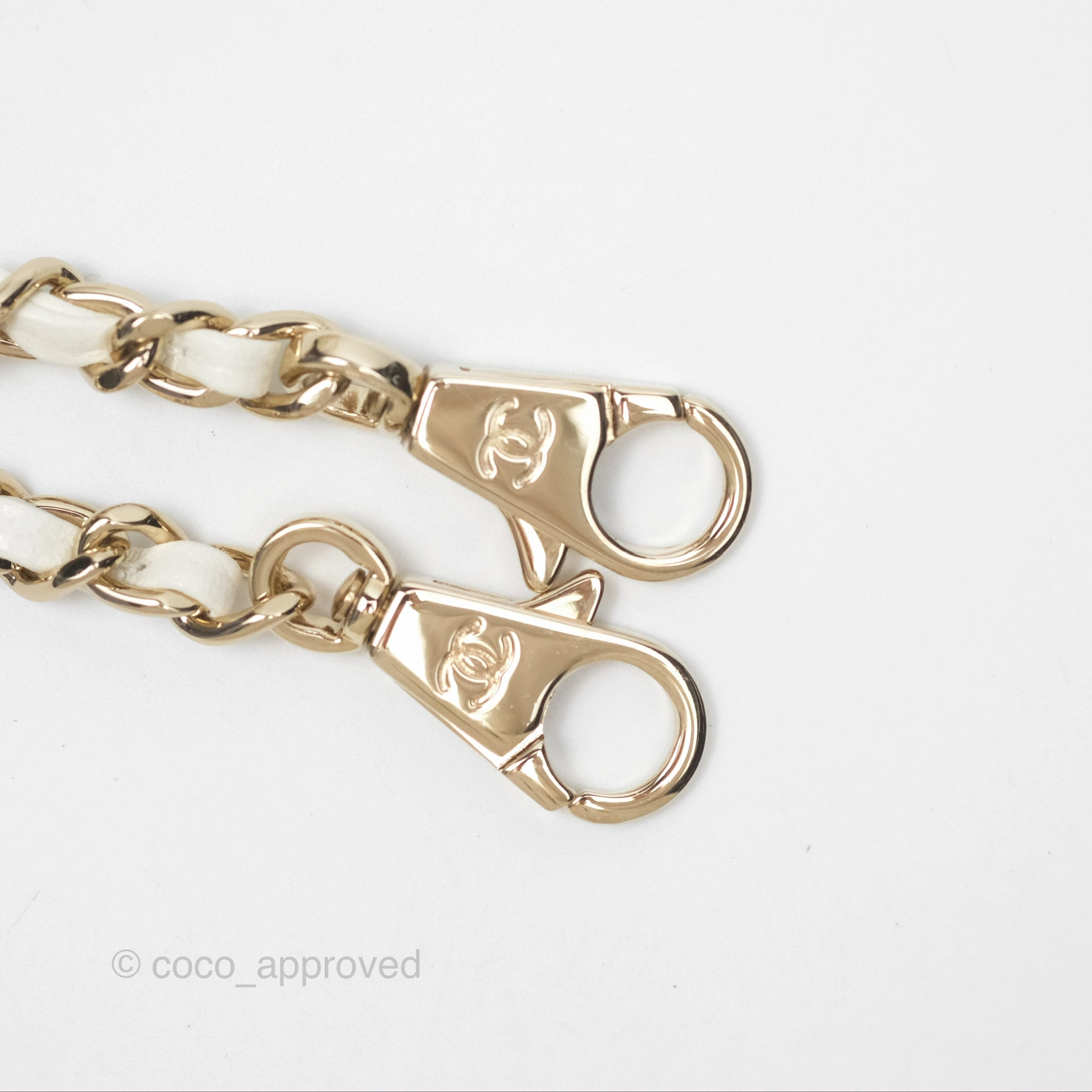 Chanel Mini Coco Handle White Caviar Gold Hardware