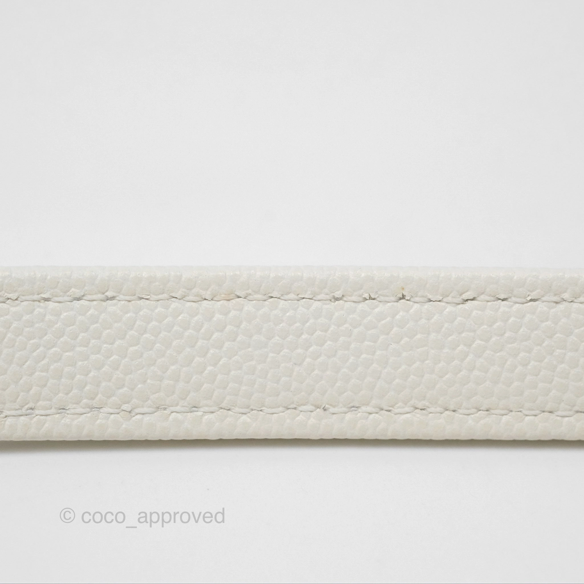 Chanel Mini Coco Handle White Caviar Gold Hardware