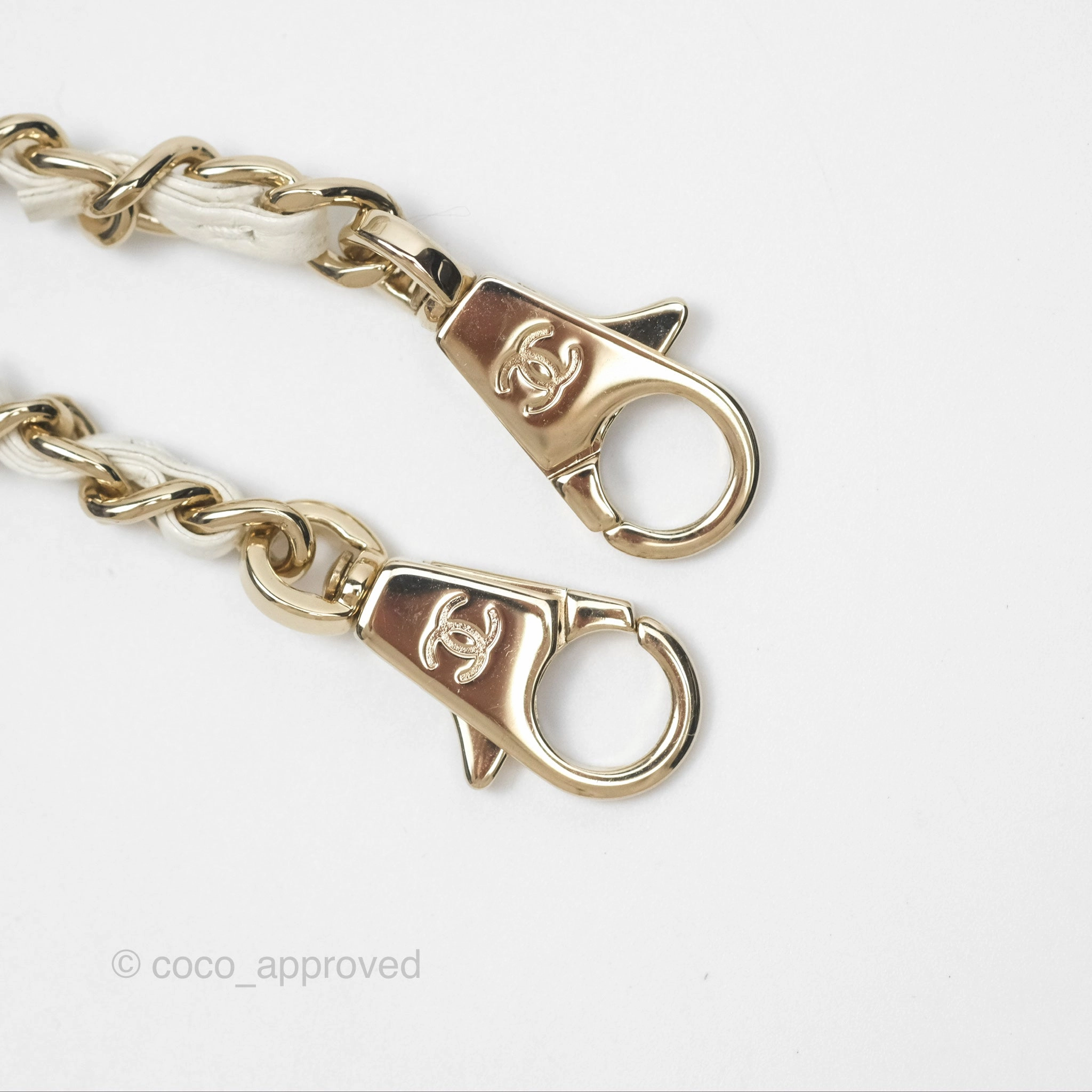 Chanel Mini Coco Handle White Caviar Gold Hardware