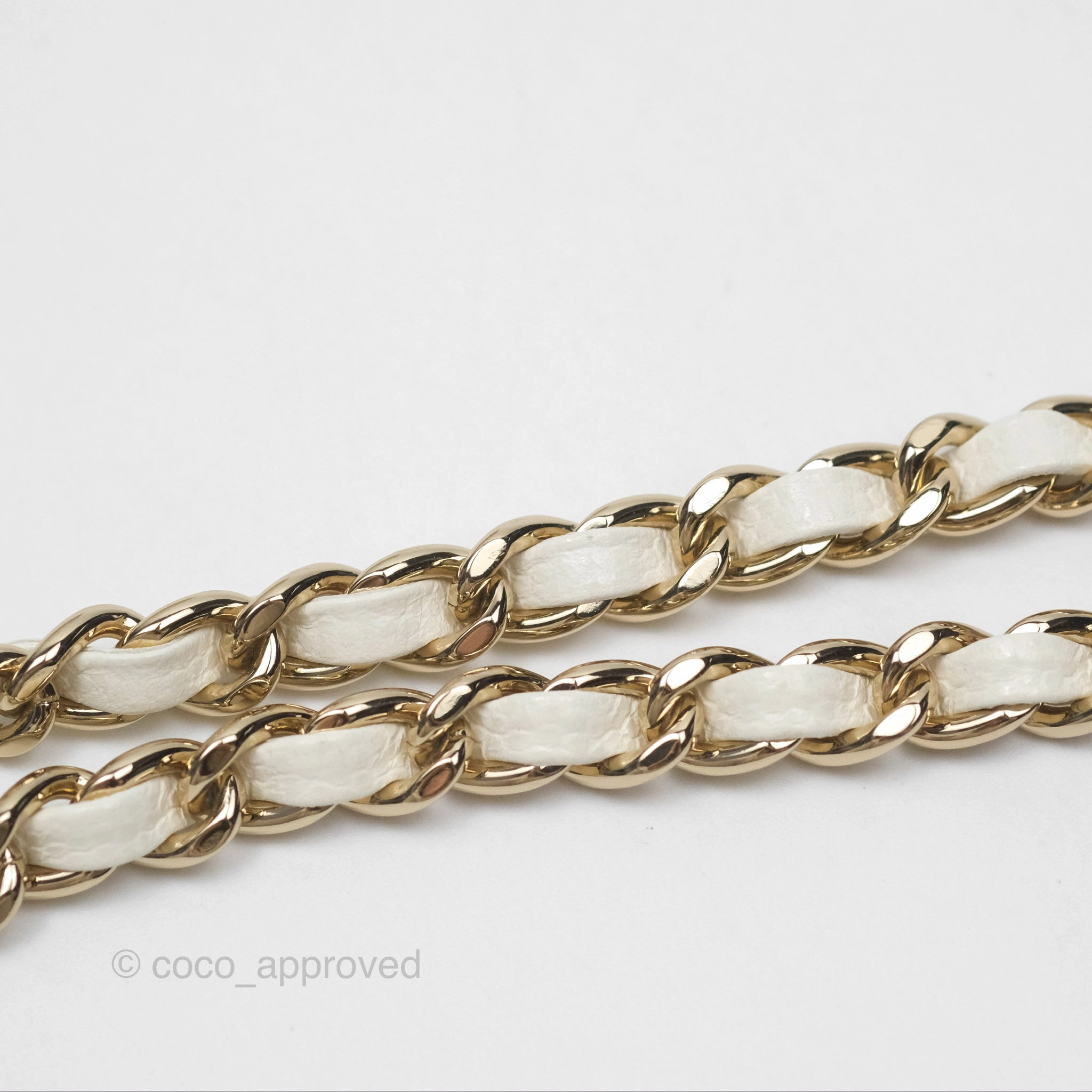 Chanel Mini Coco Handle White Caviar Gold Hardware