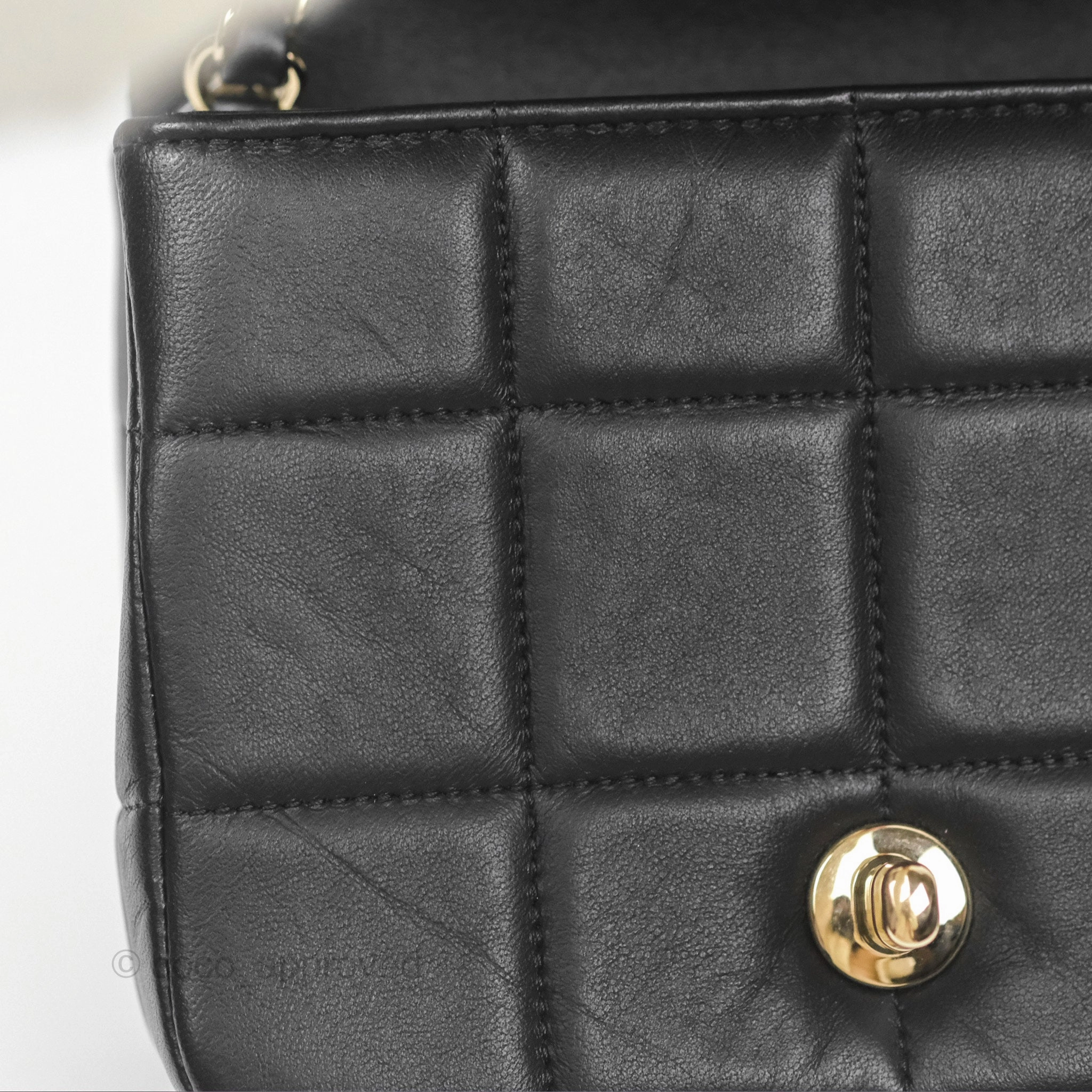 Chanel Mini Monacoco Flap With Dice Logo Chain Lambskin Black Gold Hardware 23C