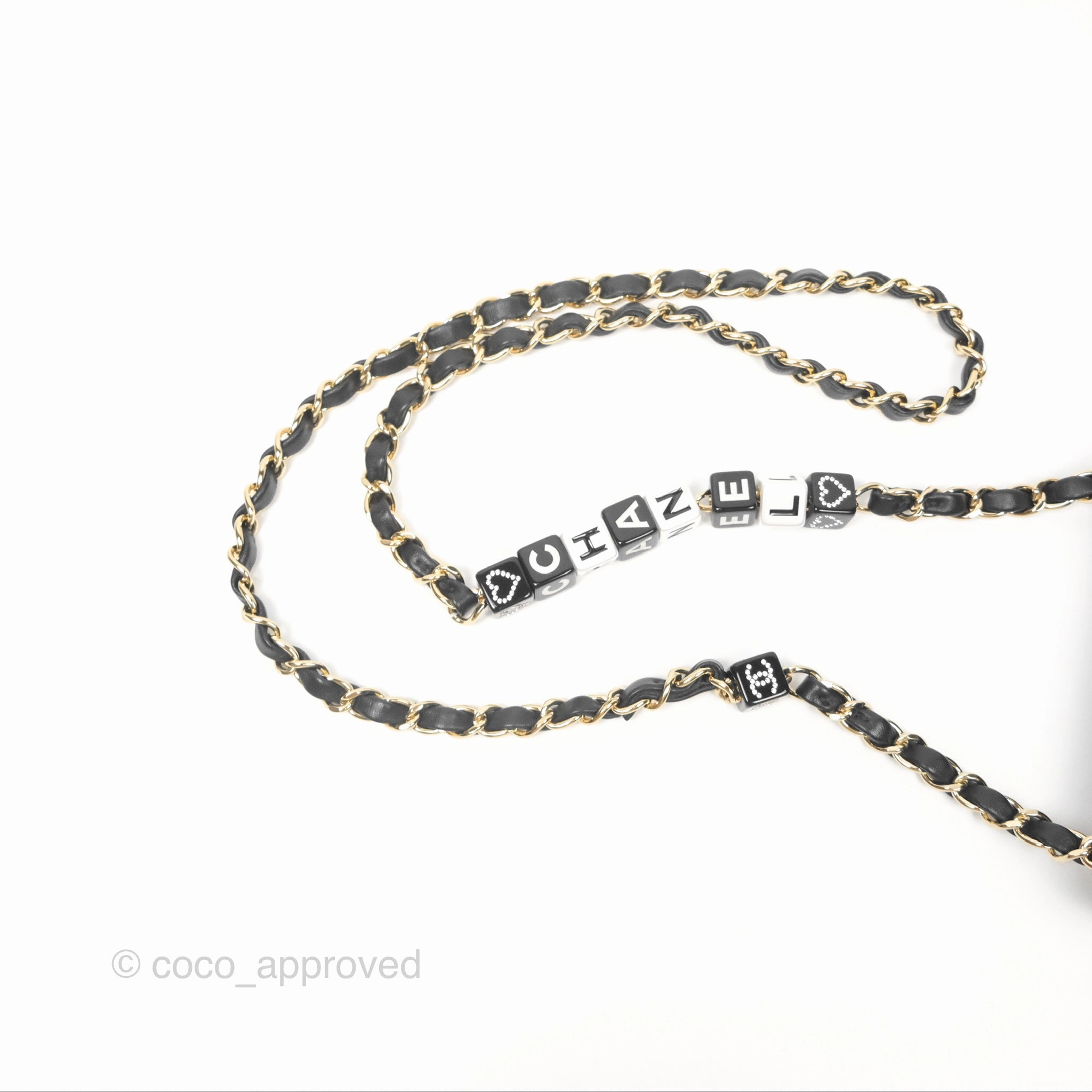 Chanel Mini Monacoco Flap With Dice Logo Chain Lambskin Black Gold Hardware 23C