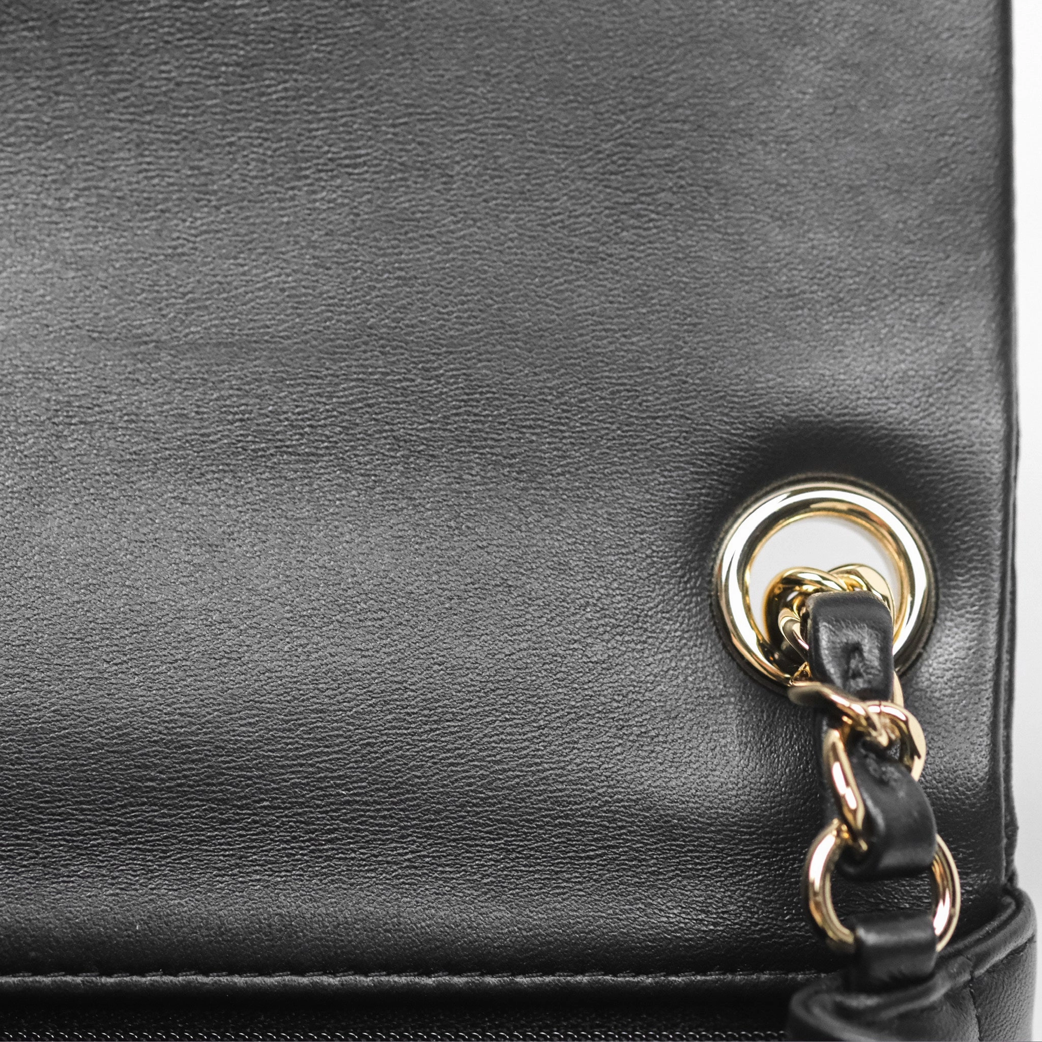 Chanel Mini Monacoco Flap With Dice Logo Chain Lambskin Black Gold Hardware 23C