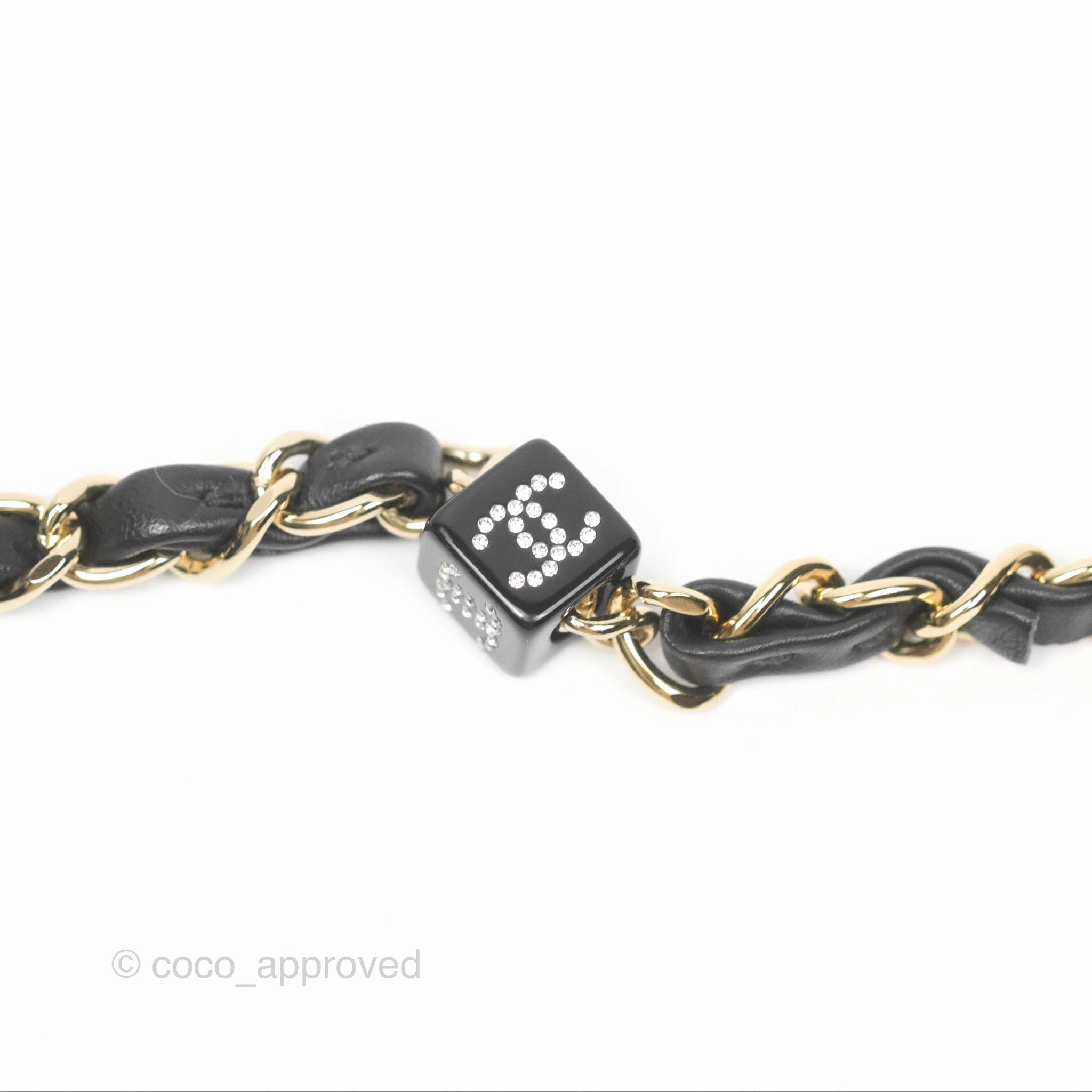 Chanel Mini Monacoco Flap With Dice Logo Chain Lambskin Black Gold Hardware 23C