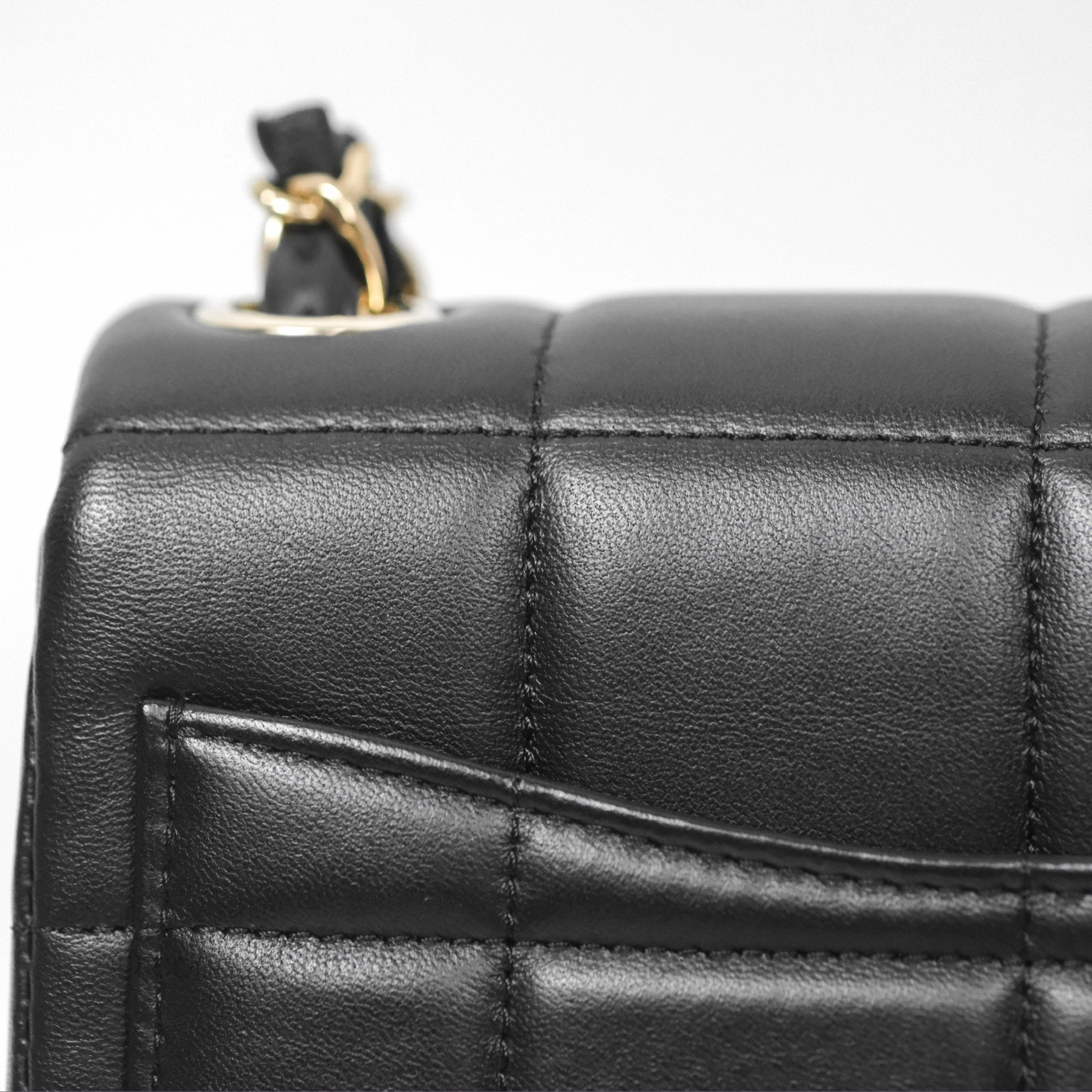 Chanel Mini Monacoco Flap With Dice Logo Chain Lambskin Black Gold Hardware 23C