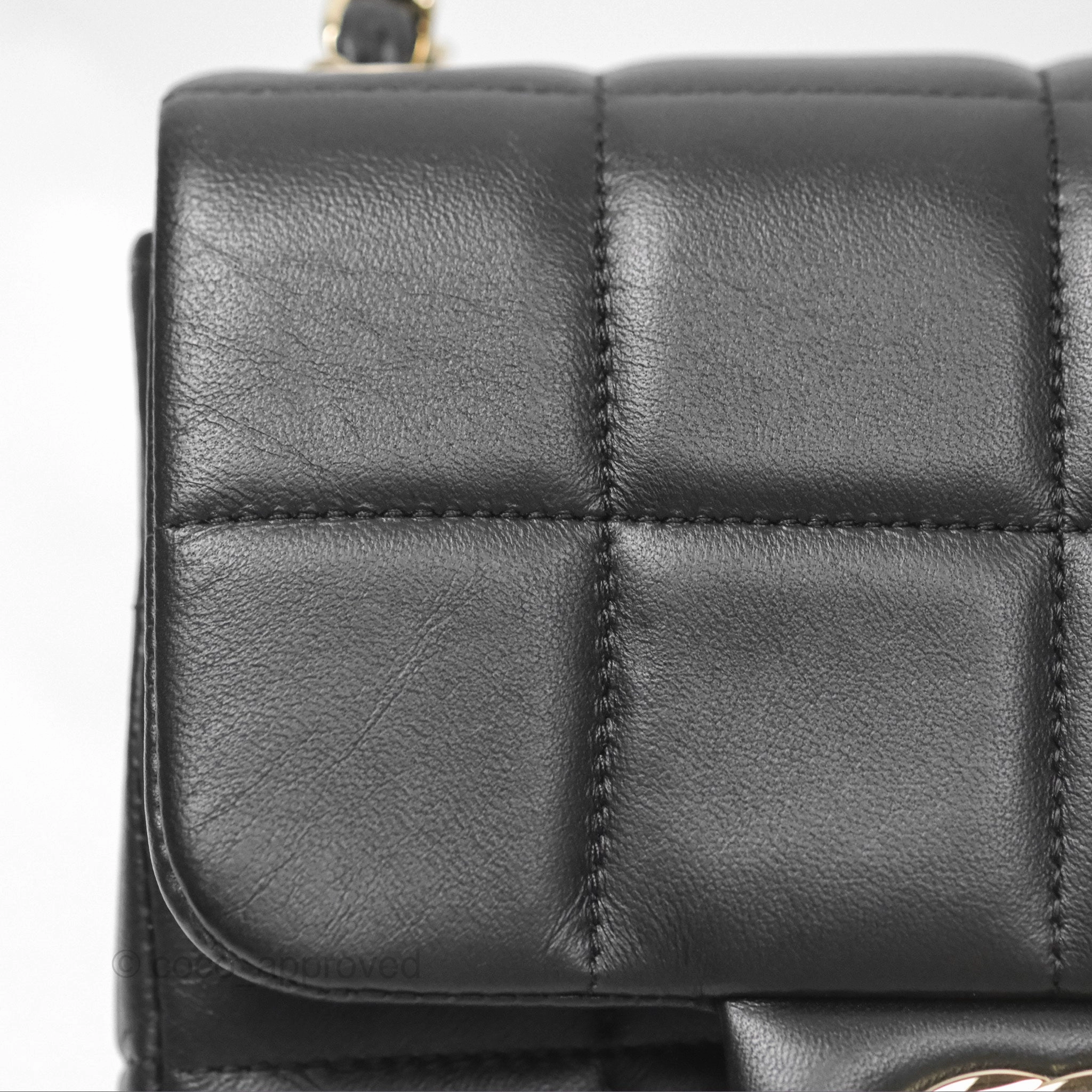 Chanel Mini Monacoco Flap With Dice Logo Chain Lambskin Black Gold Hardware 23C