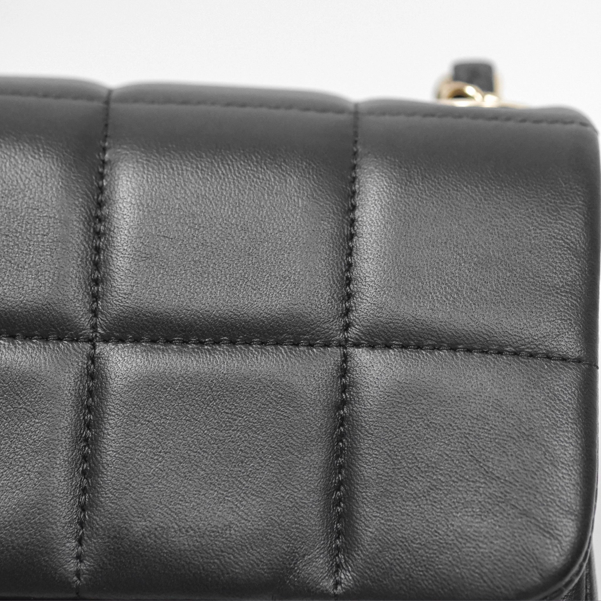 Chanel Mini Monacoco Flap With Dice Logo Chain Lambskin Black Gold Hardware 23C