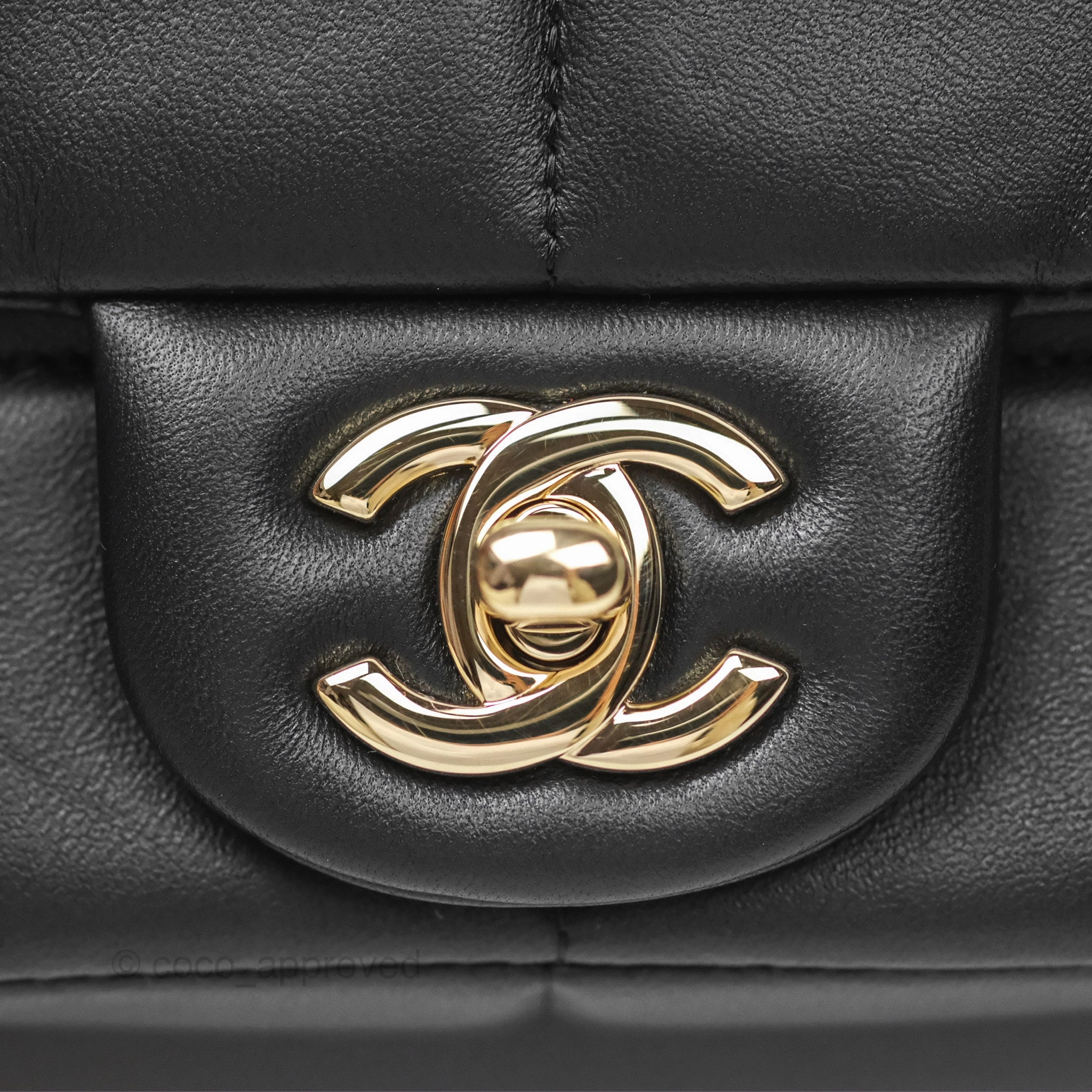 Chanel Mini Monacoco Flap With Dice Logo Chain Lambskin Black Gold Hardware 23C