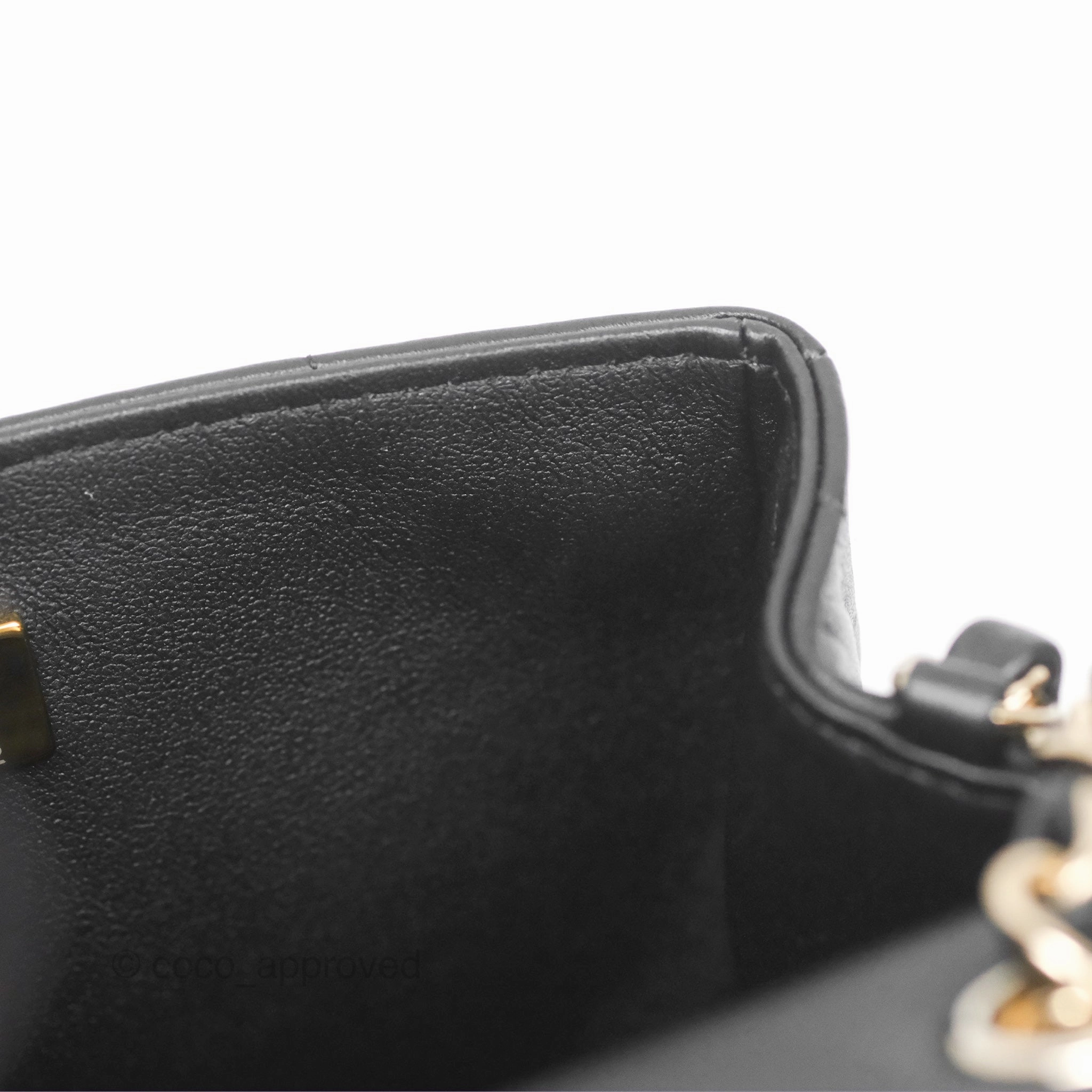Chanel Mini Monacoco Flap With Dice Logo Chain Lambskin Black Gold Hardware 23C