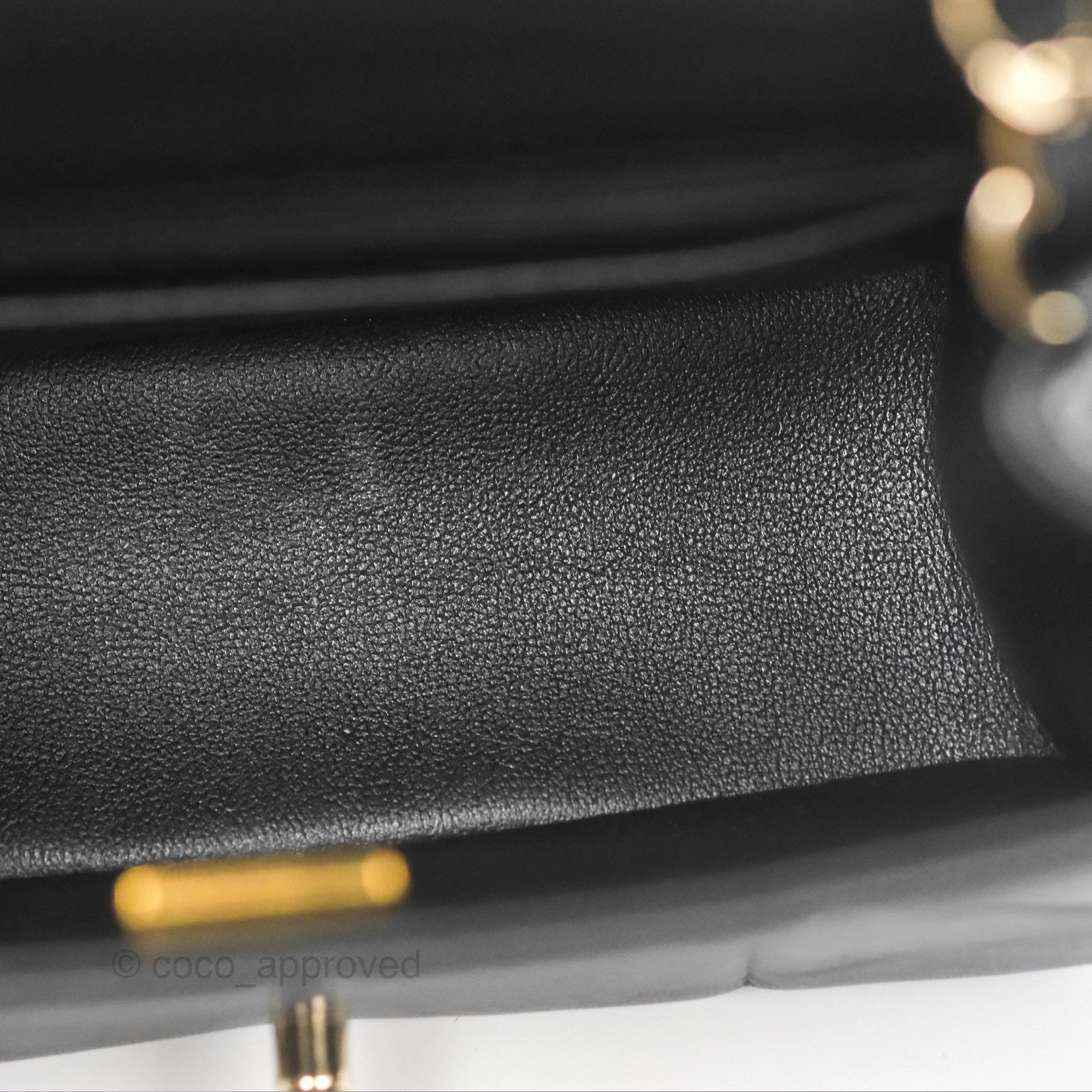 Chanel Mini Monacoco Flap With Dice Logo Chain Lambskin Black Gold Hardware 23C