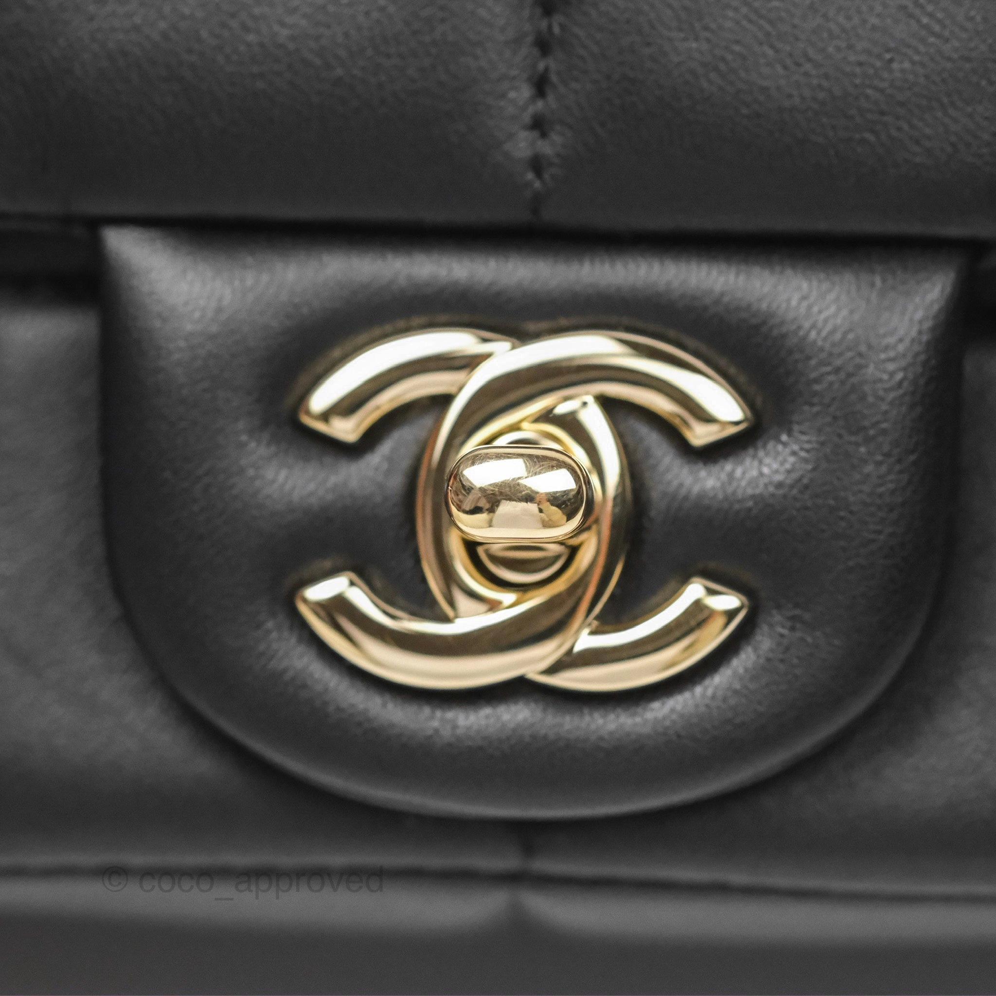 Chanel Mini Monacoco Flap With Dice Logo Chain Lambskin Black Gold Hardware 23C
