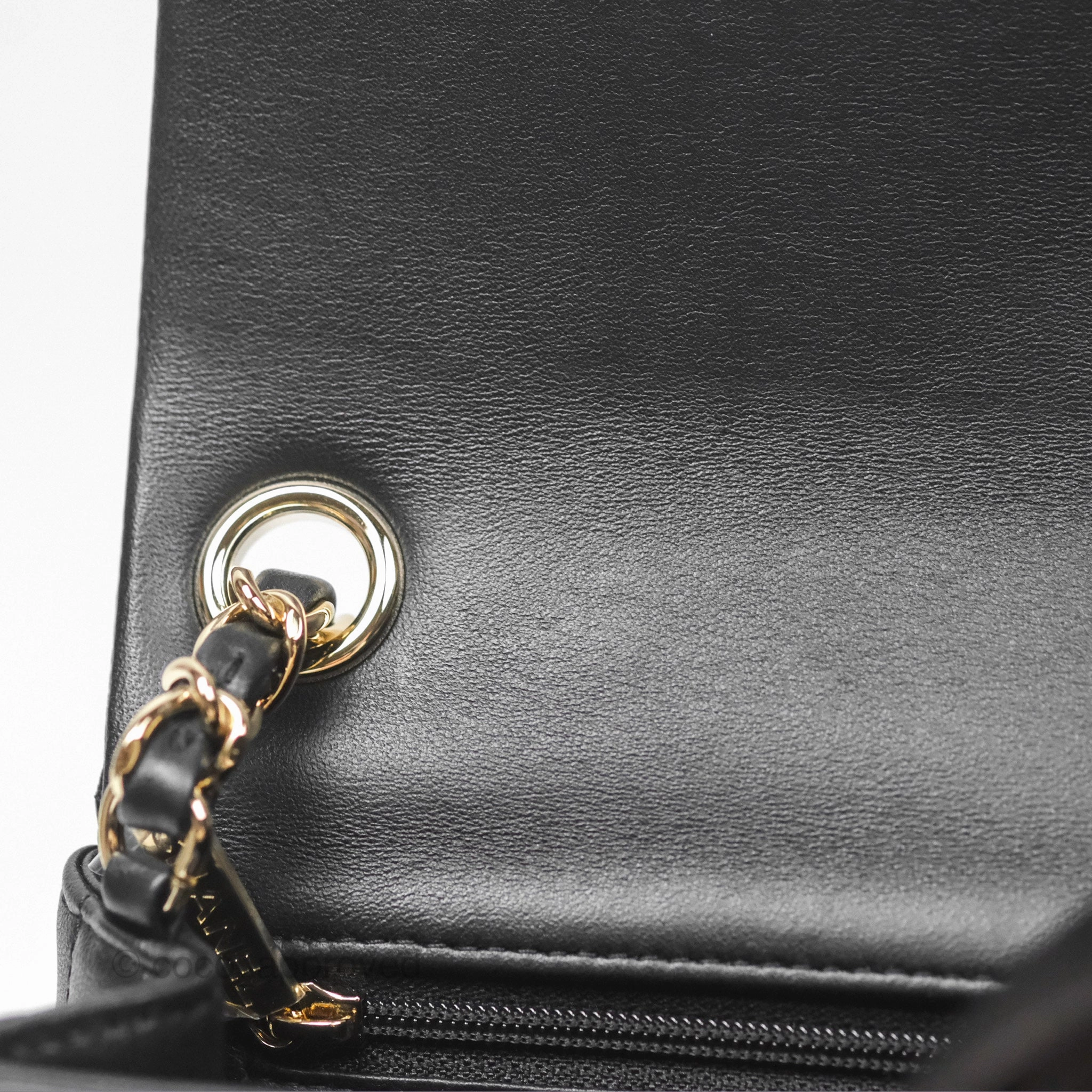 Chanel Mini Monacoco Flap With Dice Logo Chain Lambskin Black Gold Hardware 23C