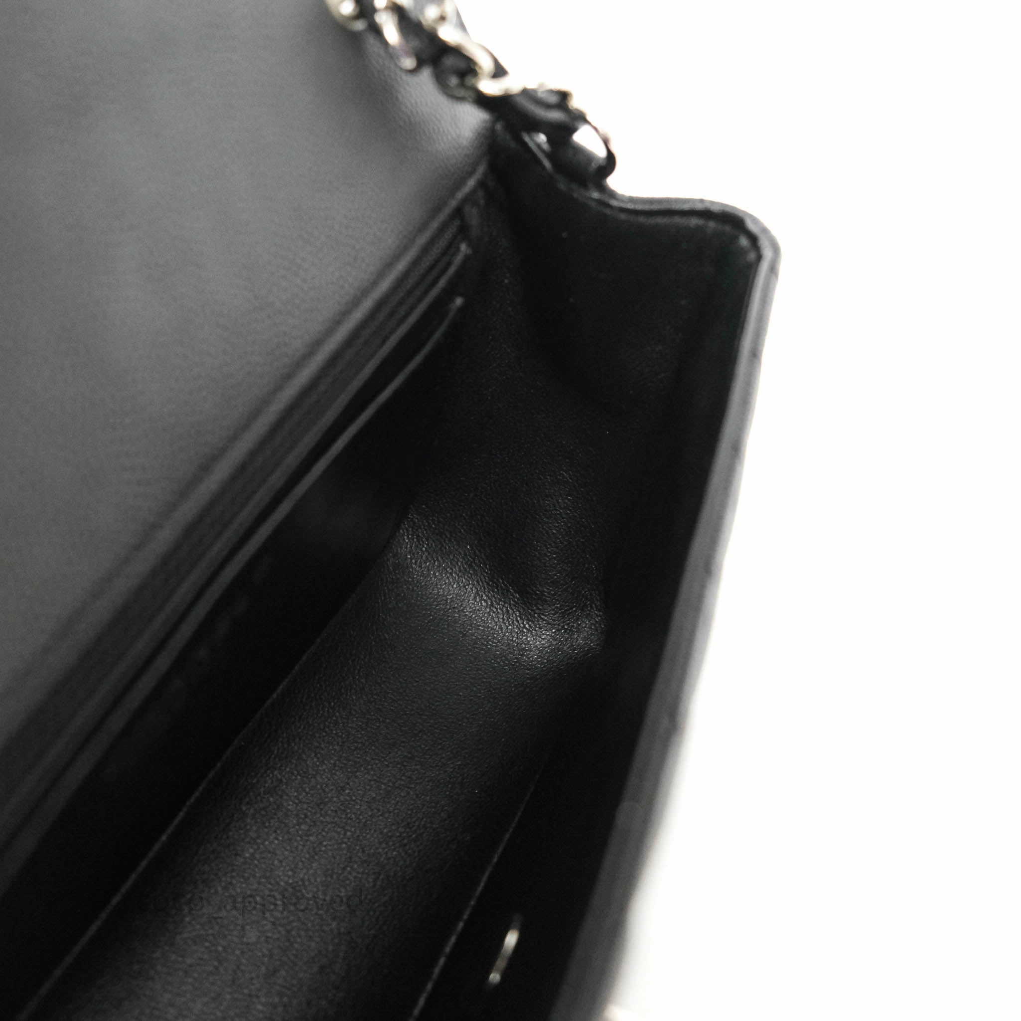 Chanel Mini Rectangular Chevron Caviar Black Silver Hardware