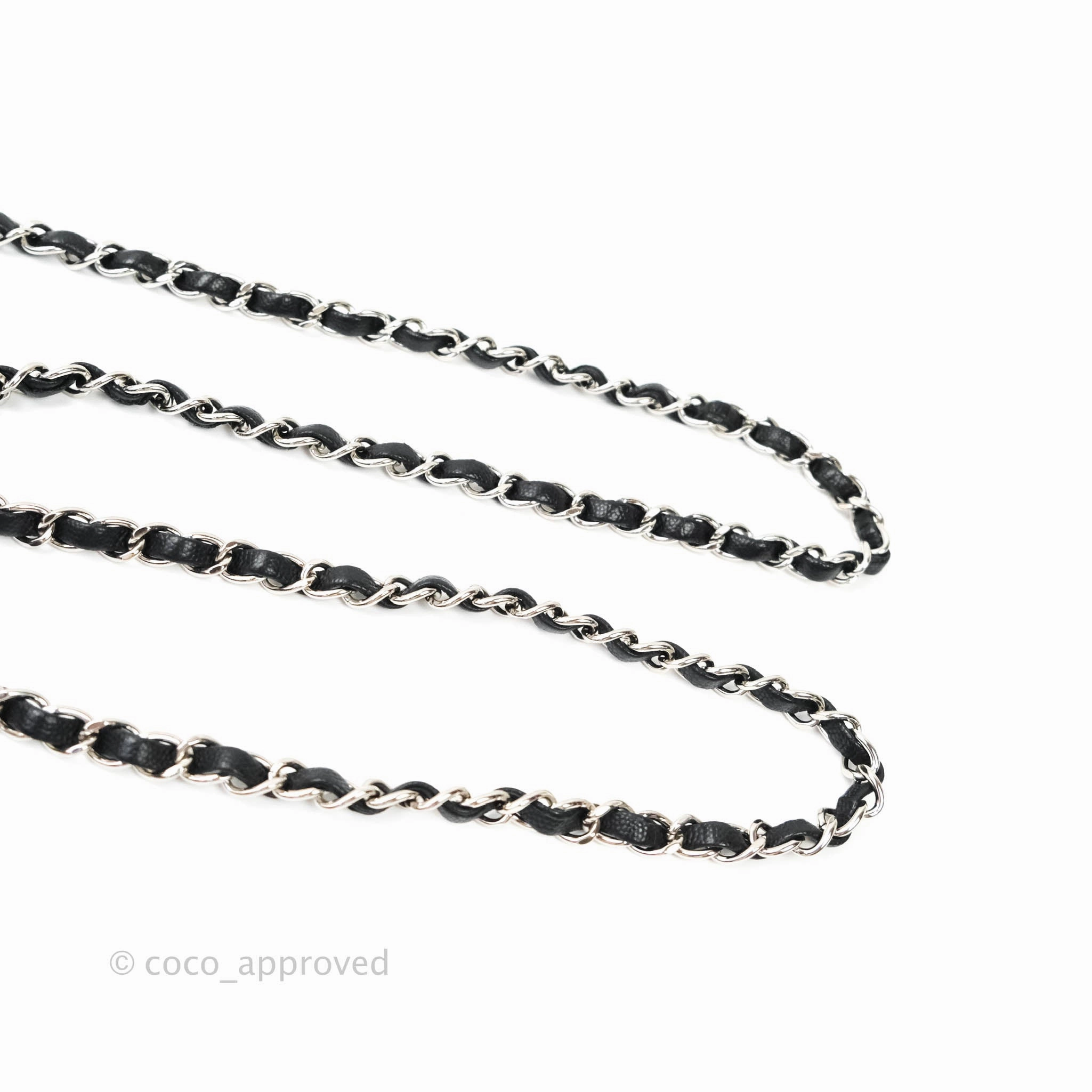 Chanel Mini Rectangular Chevron Caviar Black Silver Hardware