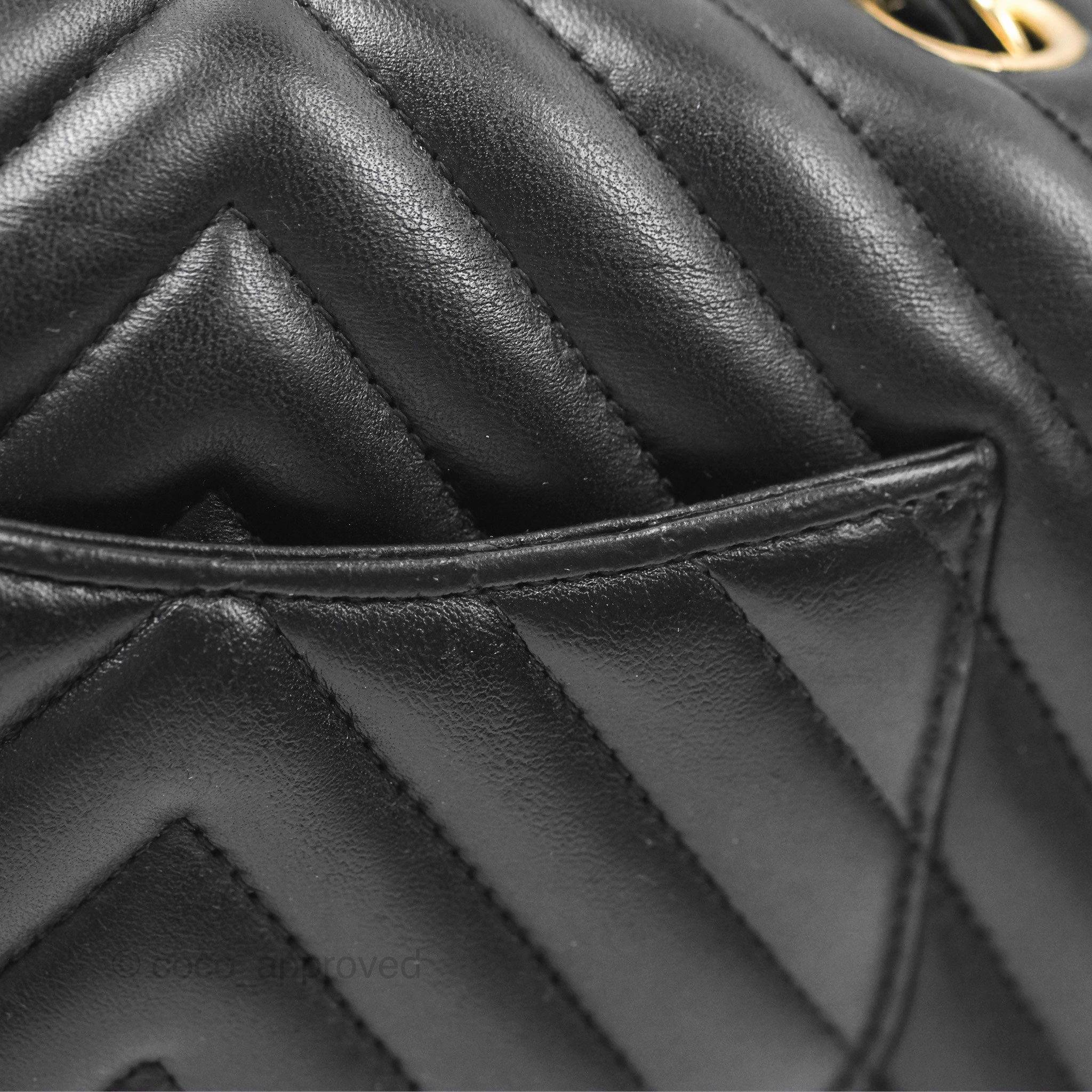 Chanel Mini Rectangular Flap Chevron Black Lambskin Gold Hardware