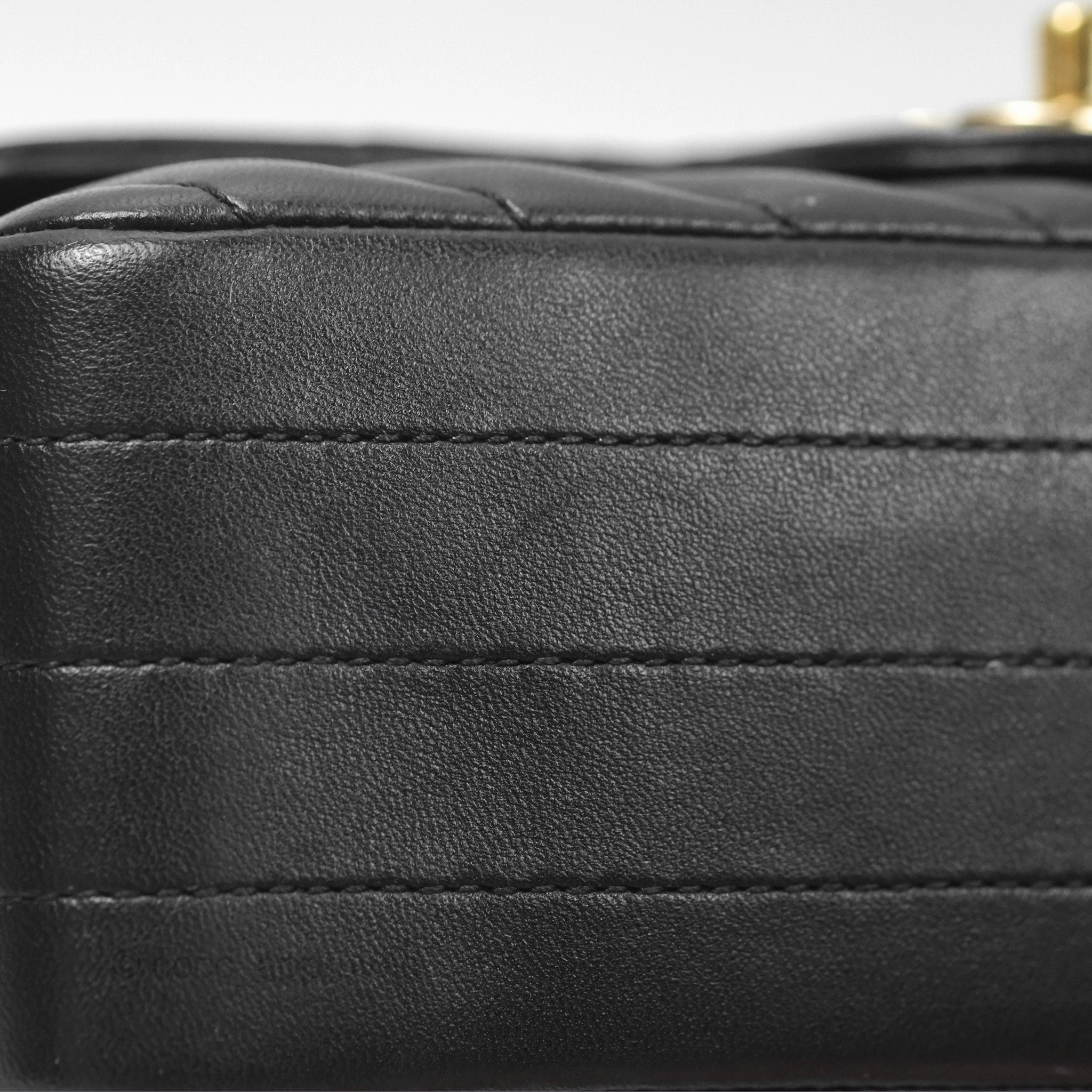 Chanel Mini Rectangular Flap Chevron Black Lambskin Gold Hardware