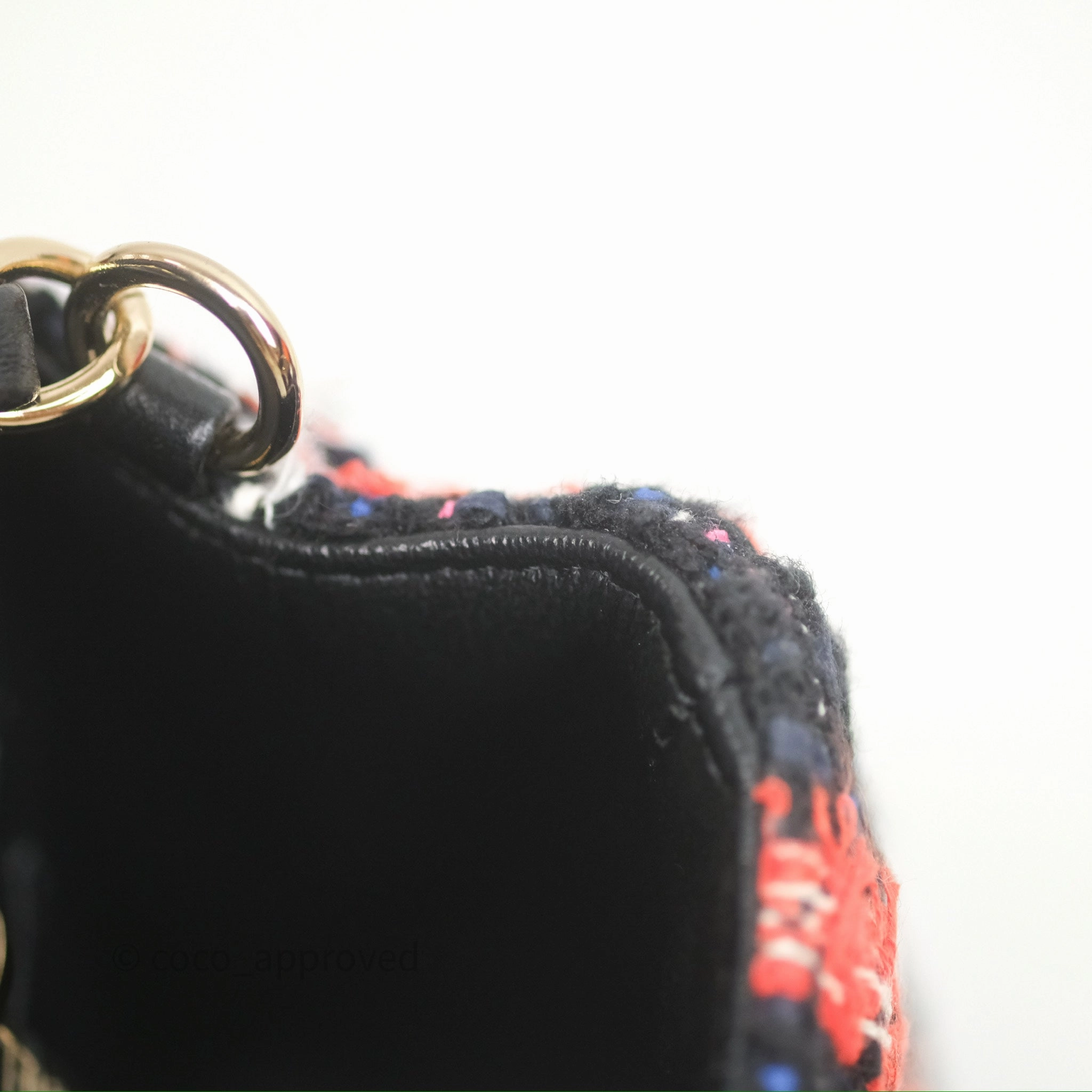 Chanel Mini Rectangular Flap Navy Tweed Gold Hardware