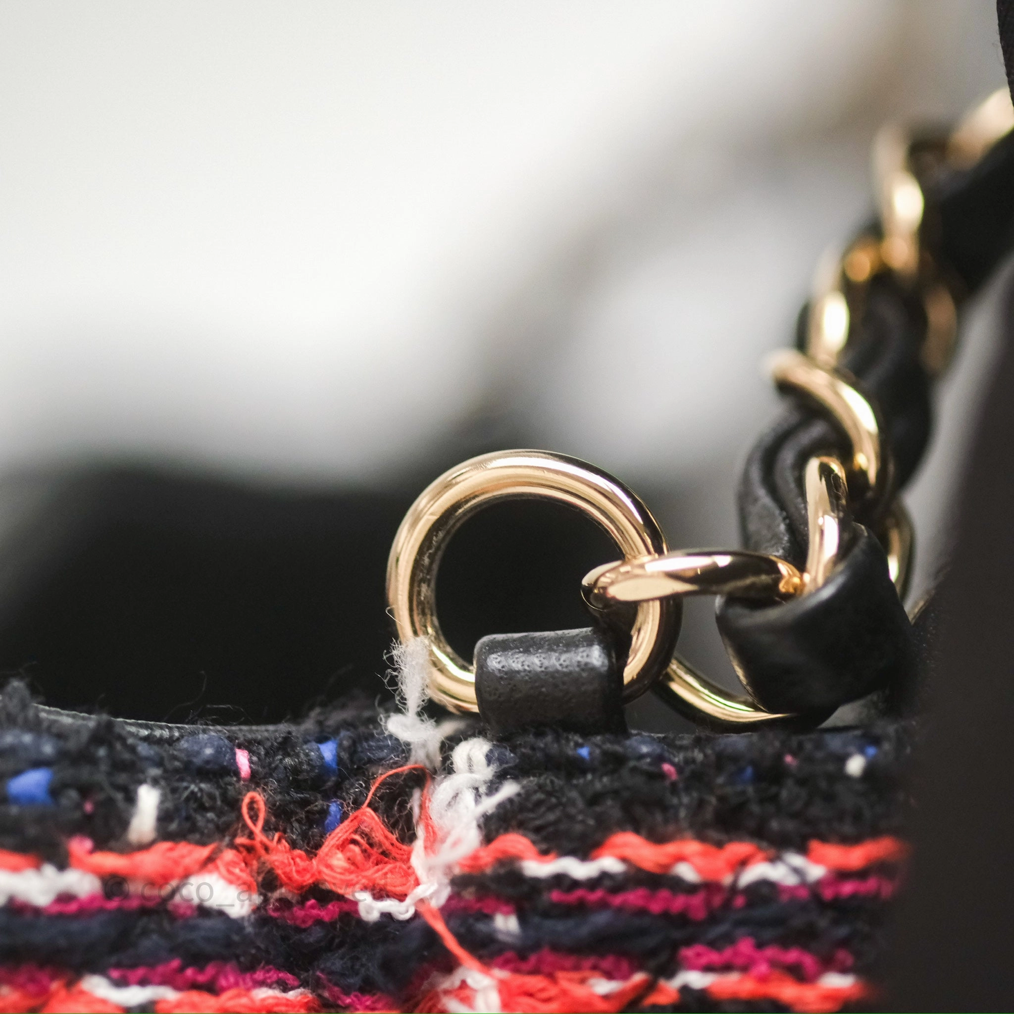 Chanel Mini Rectangular Flap Navy Tweed Gold Hardware