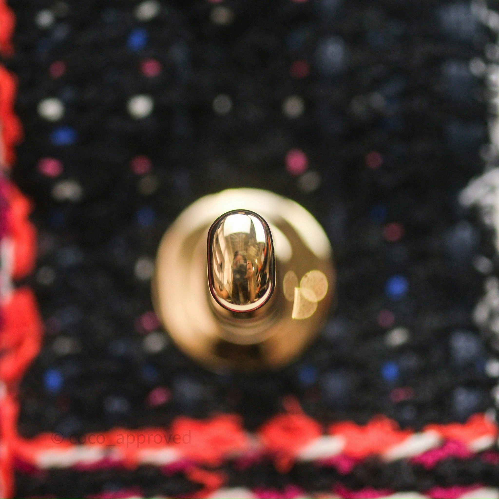 Chanel Mini Rectangular Flap Navy Tweed Gold Hardware