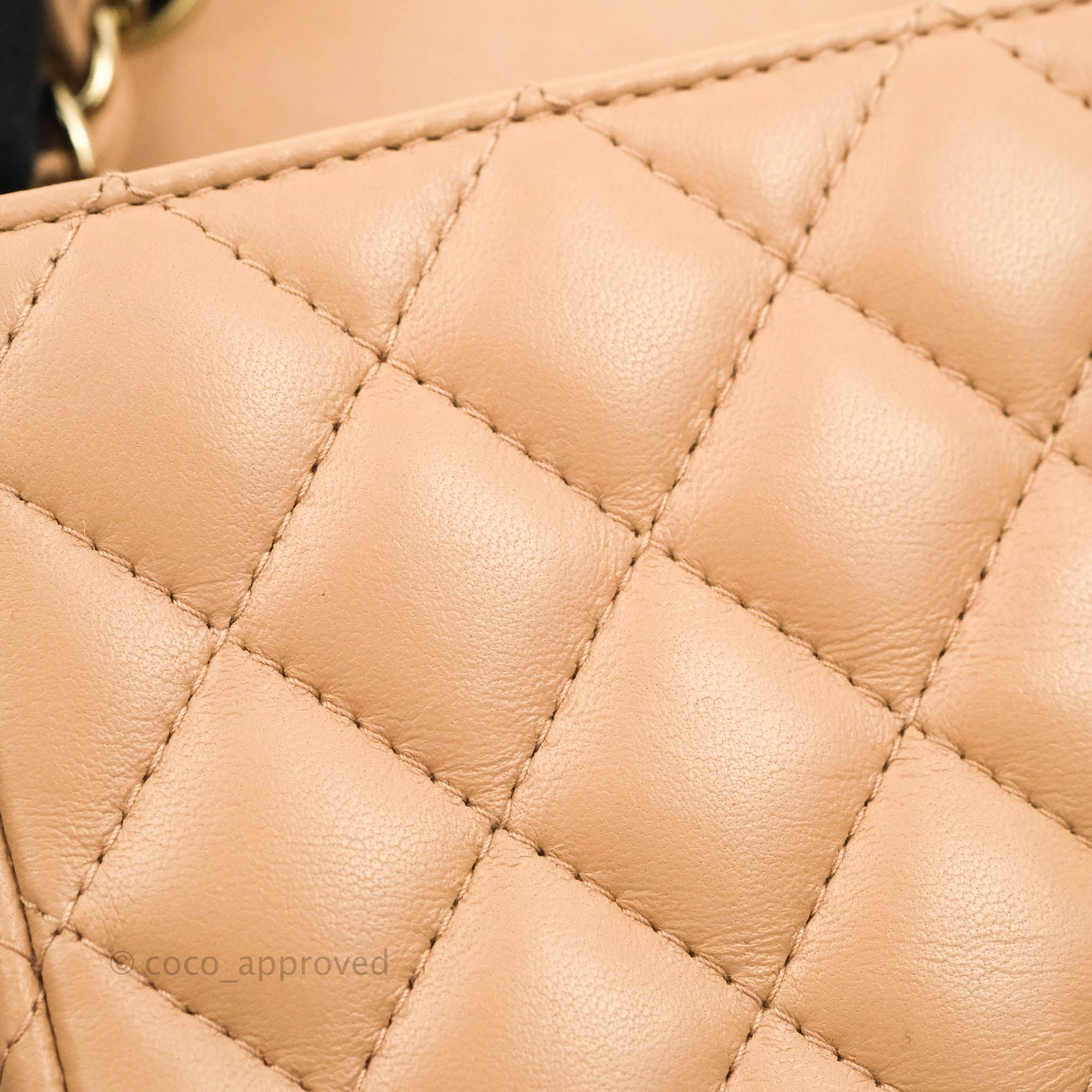 Chanel Mini Rectangular Flap Quilted Beige Lambskin Gold Hardware 21A