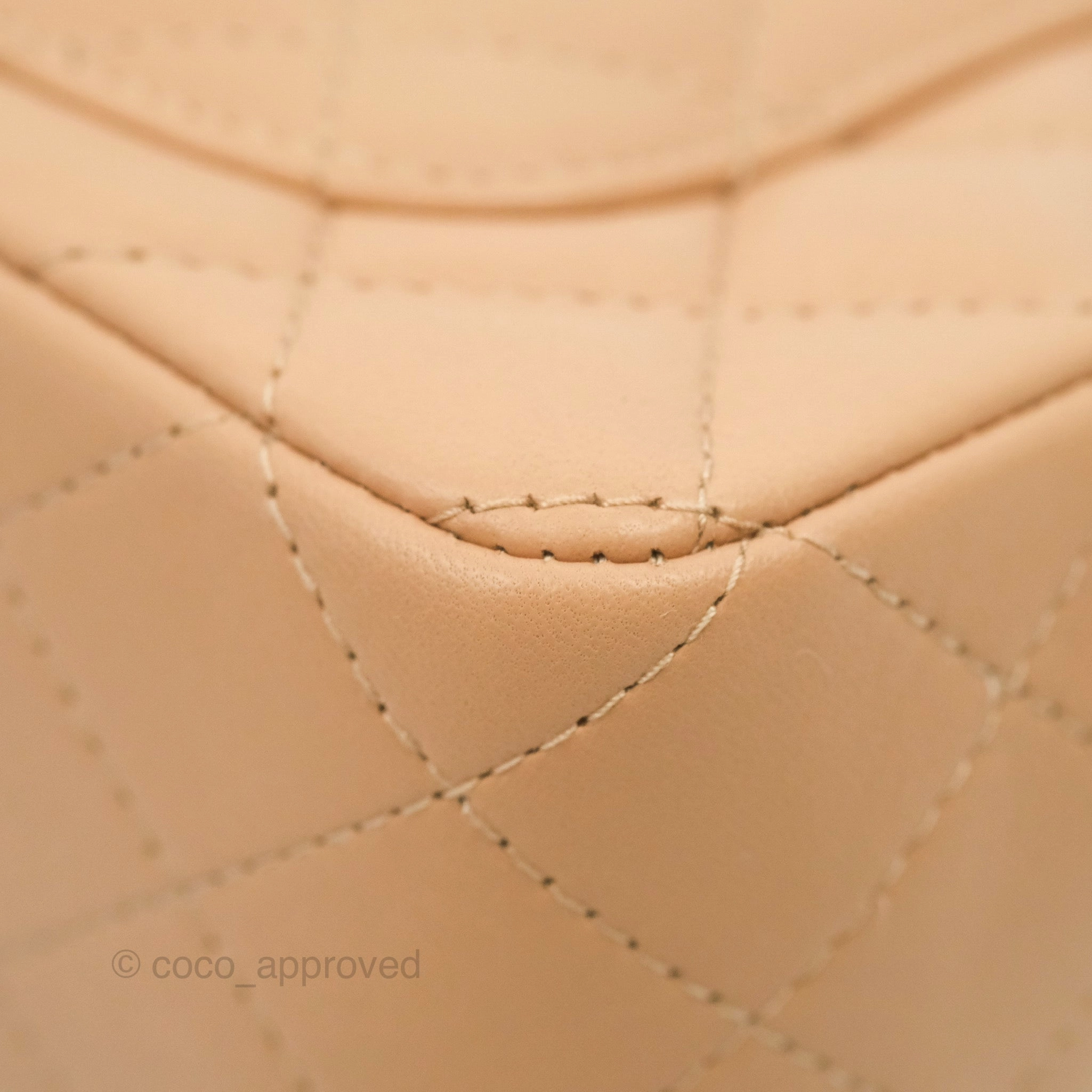 Chanel Mini Rectangular Flap Quilted Beige Pink Lambskin Gold Hardware