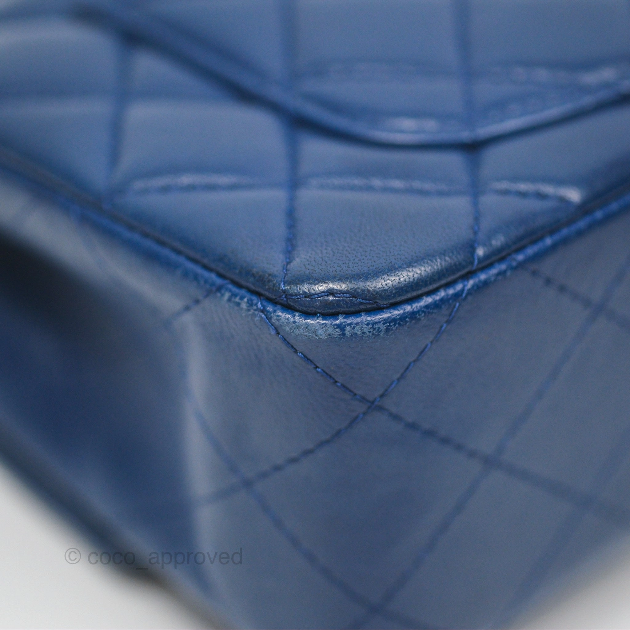 Chanel Mini Rectangular Flap Quilted Navy Lambskin Silver Hardware