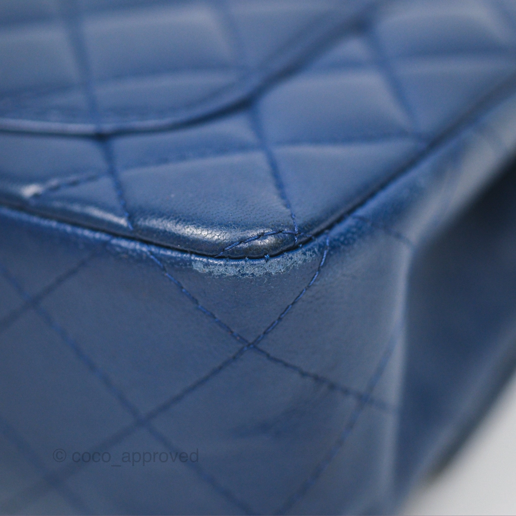 Chanel Mini Rectangular Flap Quilted Navy Lambskin Silver Hardware