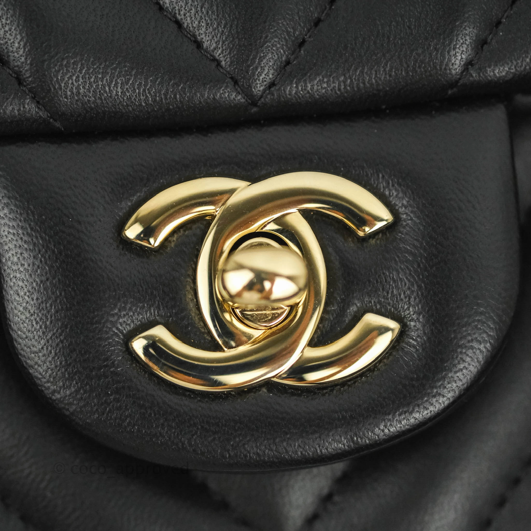 Chanel Mini Rectangular Lambskin Chevron Black Gold Hardware