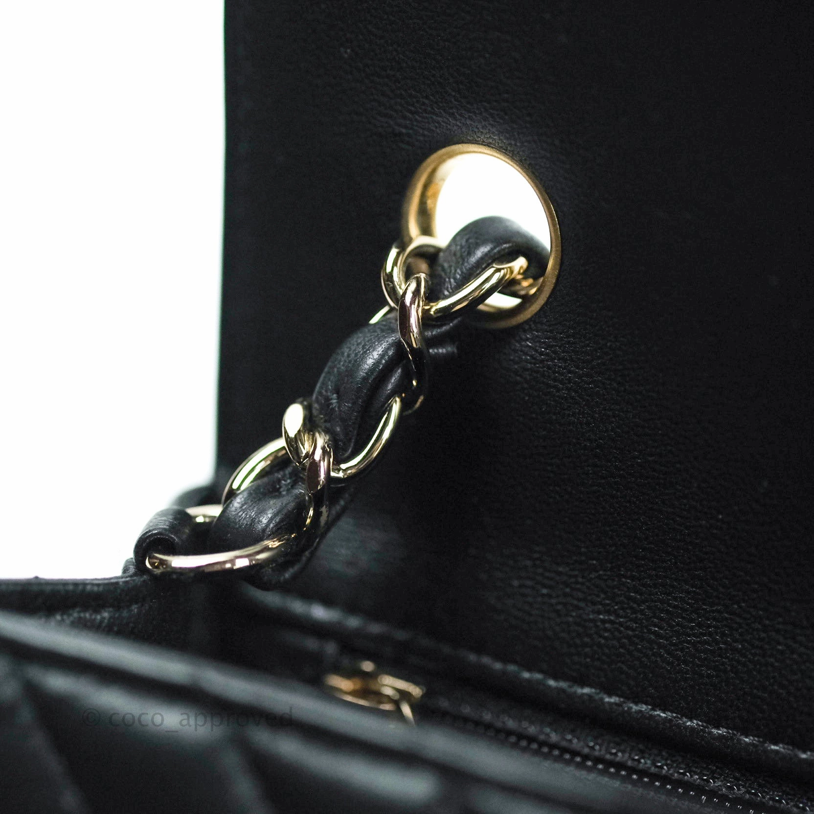 Chanel Mini Rectangular Lambskin Chevron Black Gold Hardware