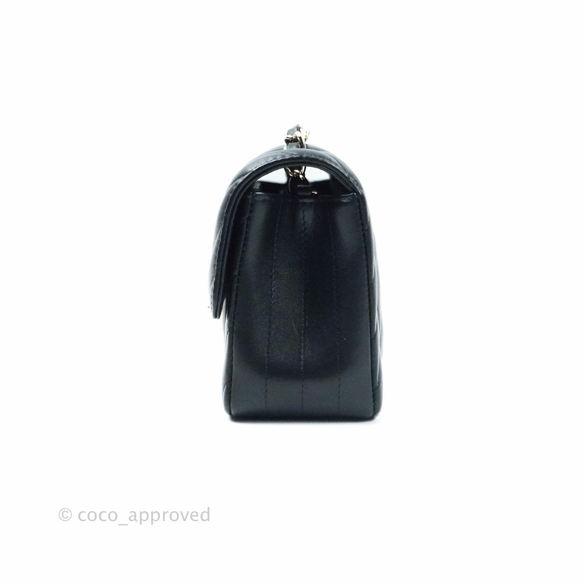Chanel Mini Rectangular Lambskin Chevron Black Gold Hardware