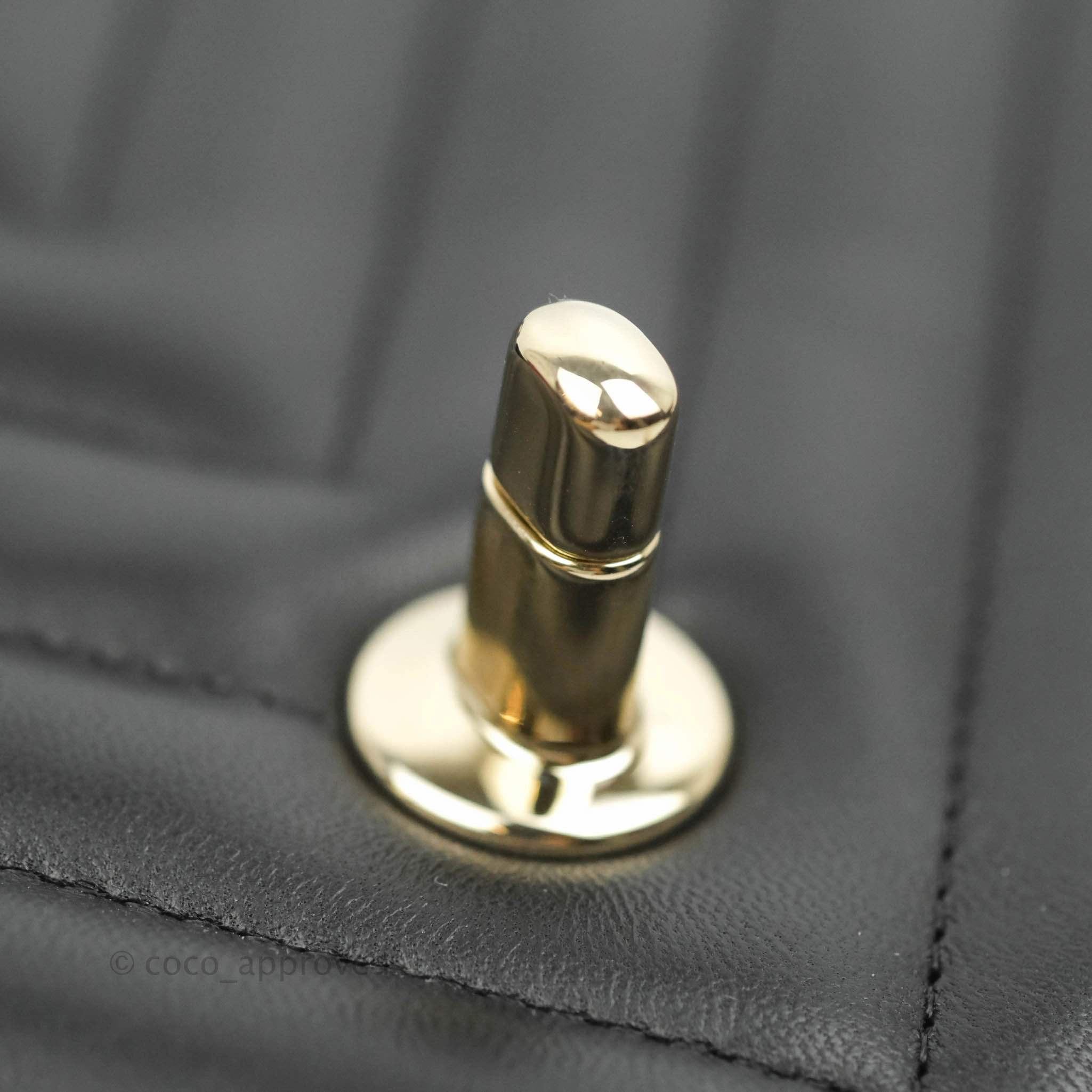Chanel Mini Rectangular Lambskin Chevron Black Gold Hardware