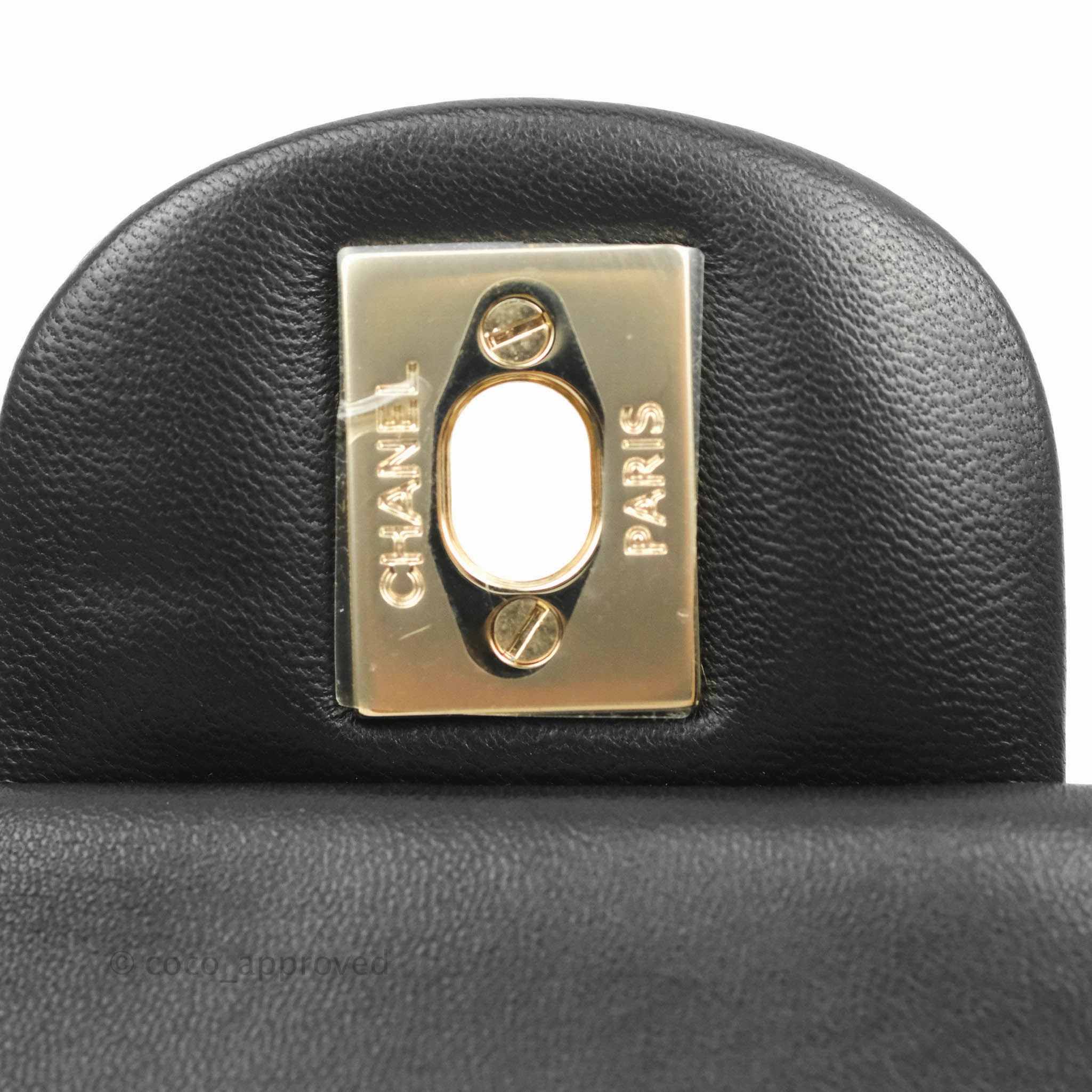 Chanel Mini Rectangular Lambskin Chevron Black Gold Hardware