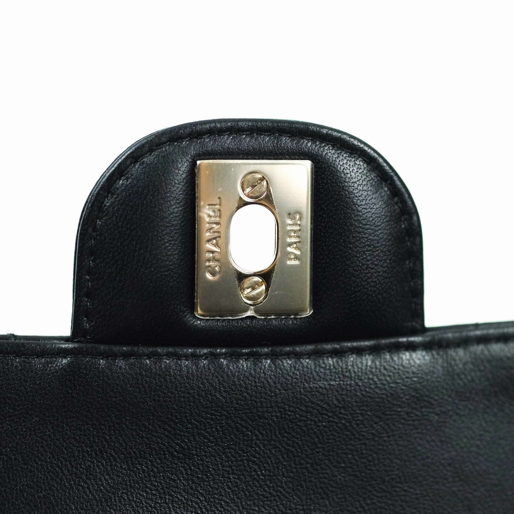 Chanel Mini Rectangular Lambskin Chevron Black Gold Hardware