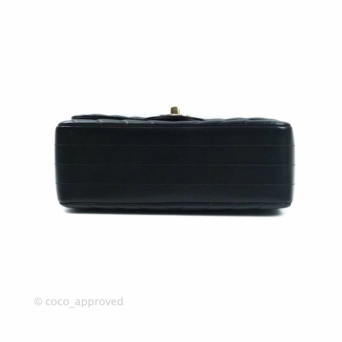 Chanel Mini Rectangular Lambskin Chevron Black Gold Hardware
