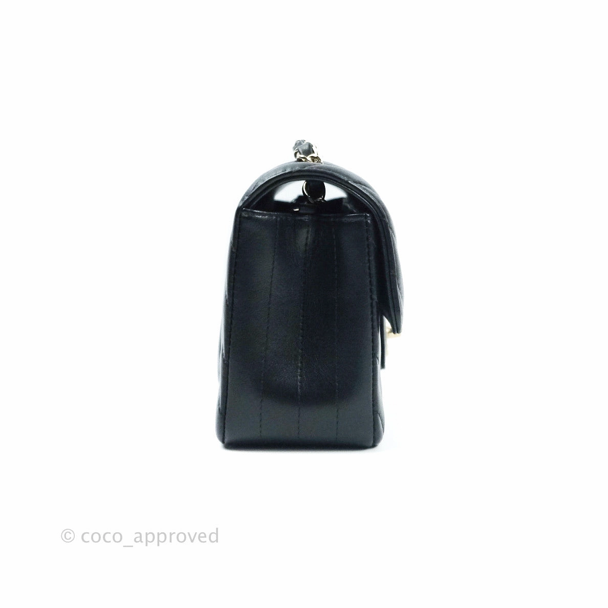 Chanel Mini Rectangular Lambskin Chevron Black Gold Hardware