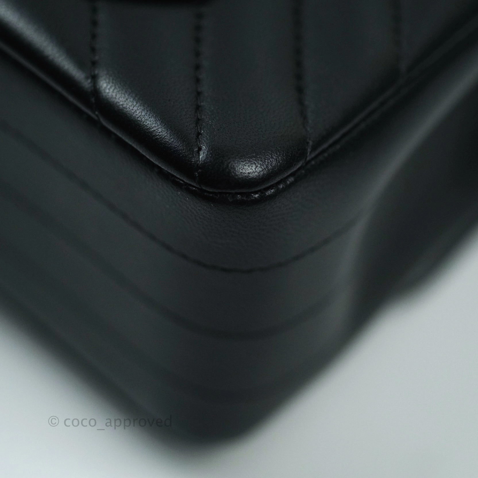 Chanel Mini Rectangular Lambskin Chevron Black Gold Hardware