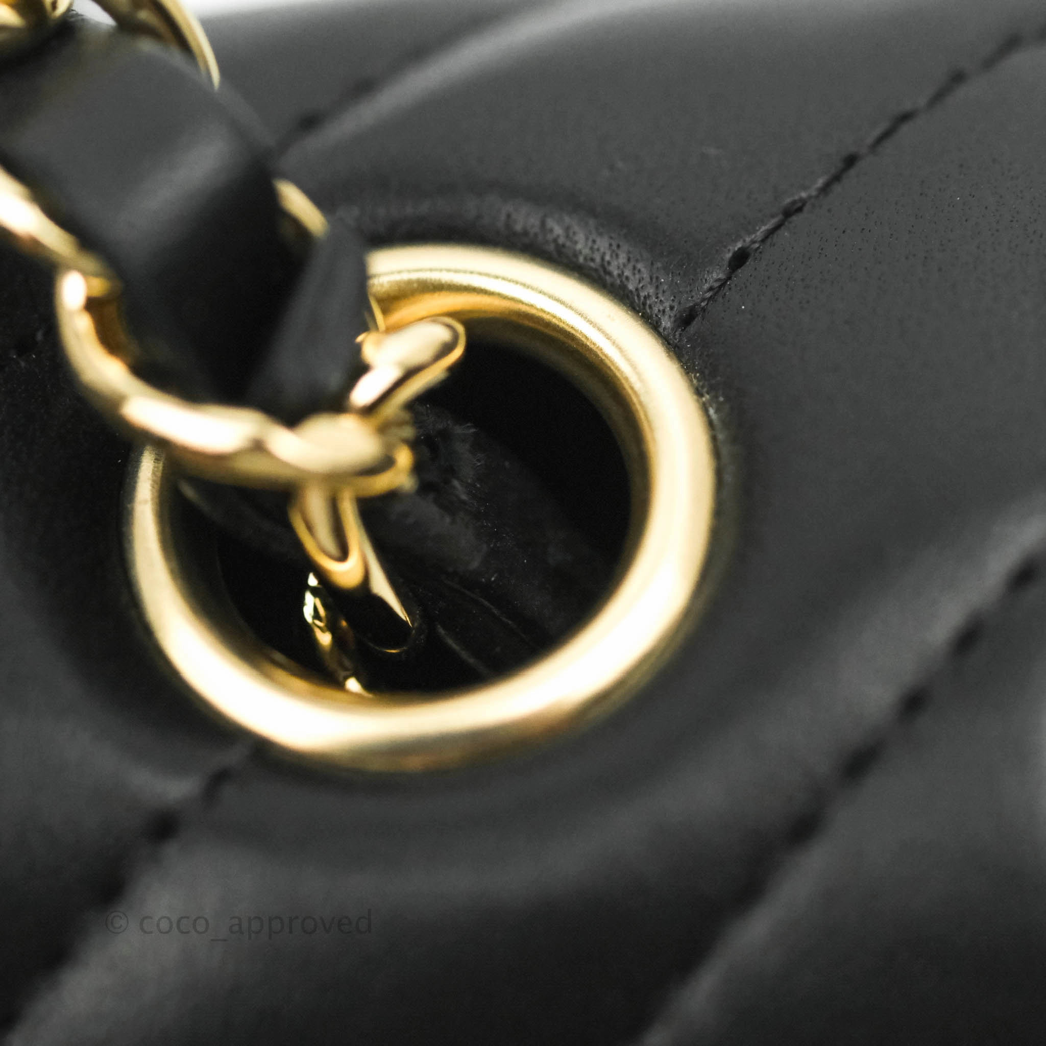Chanel Mini Rectangular Lambskin Chevron Black Gold Hardware