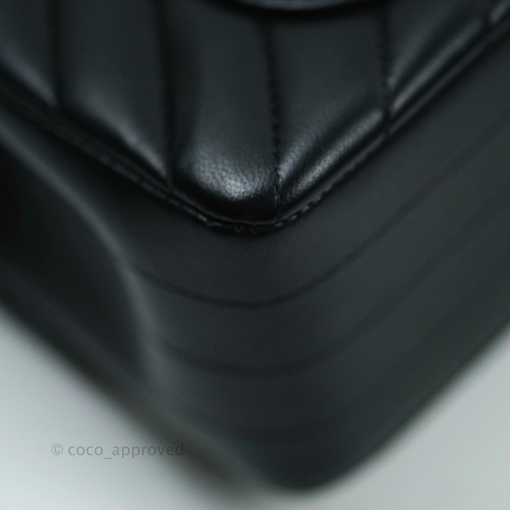 Chanel Mini Rectangular Lambskin Chevron Black Gold Hardware