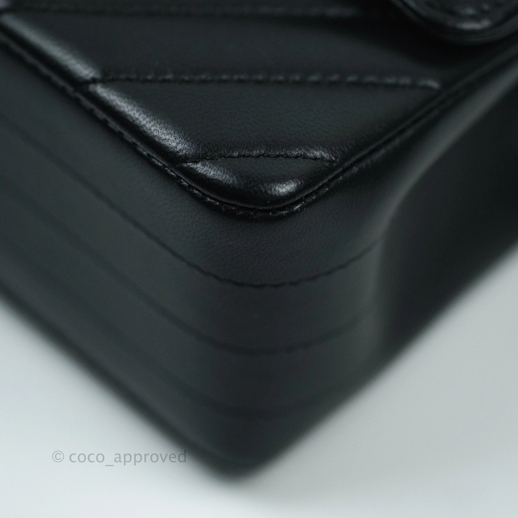 Chanel Mini Rectangular Lambskin Chevron Black Gold Hardware