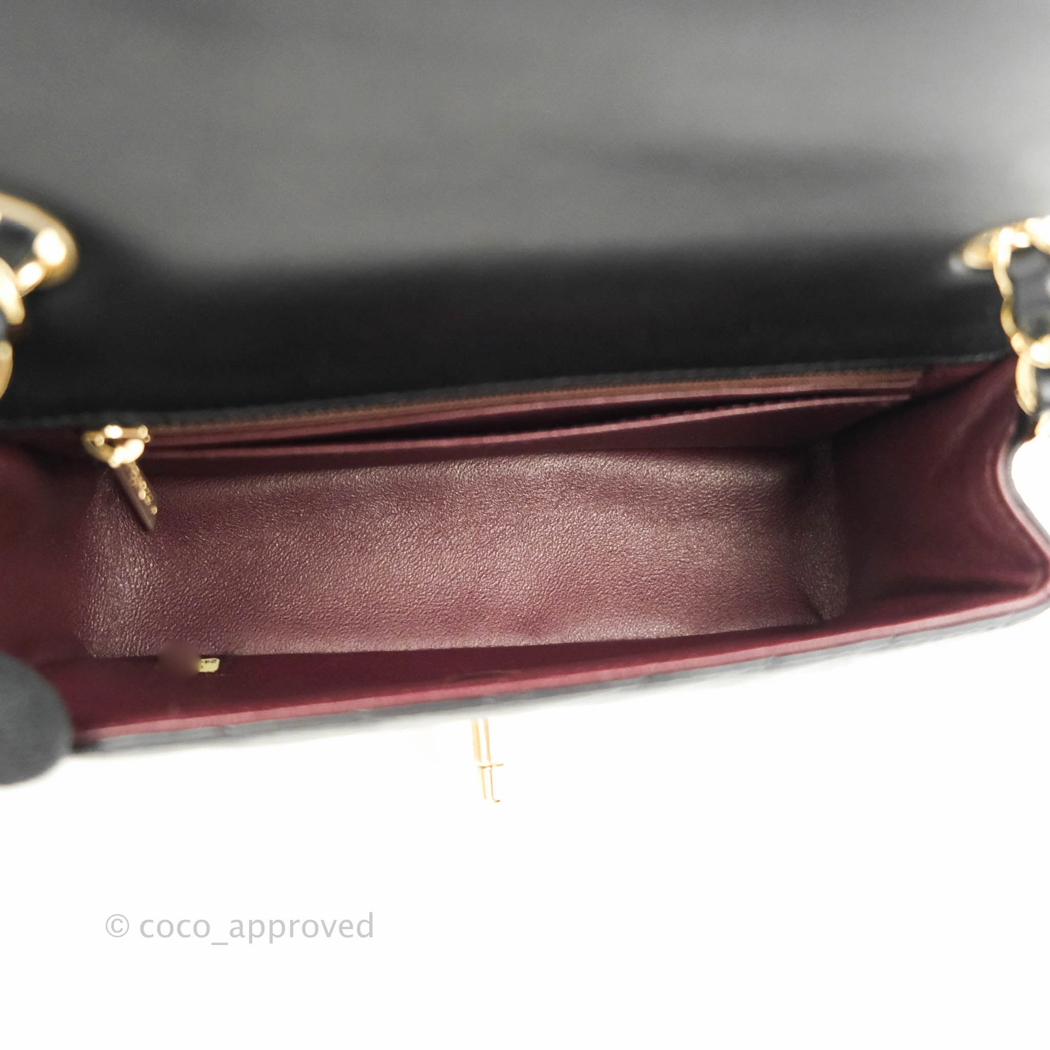 Chanel Mini Rectangular Lambskin Chevron Black Gold Hardware