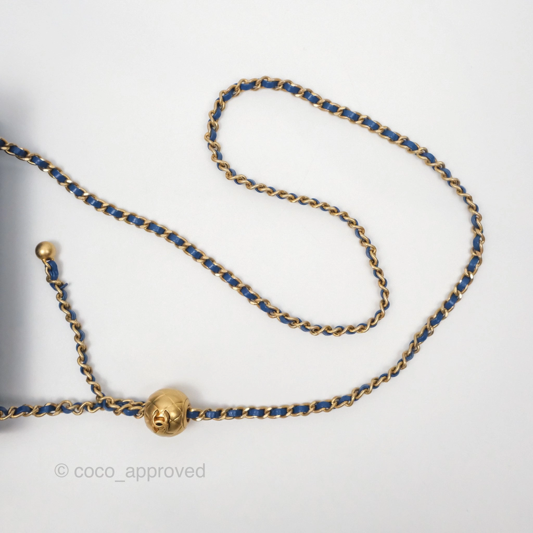 Chanel Mini Rectangular Pearl Crush Blue Lambskin Aged Gold Hardware