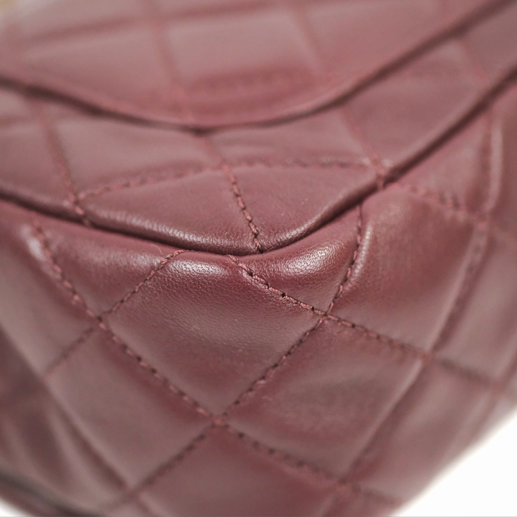 Chanel Mini Rectangular Pearl Crush Burgundy Lambskin Aged Gold Hardware