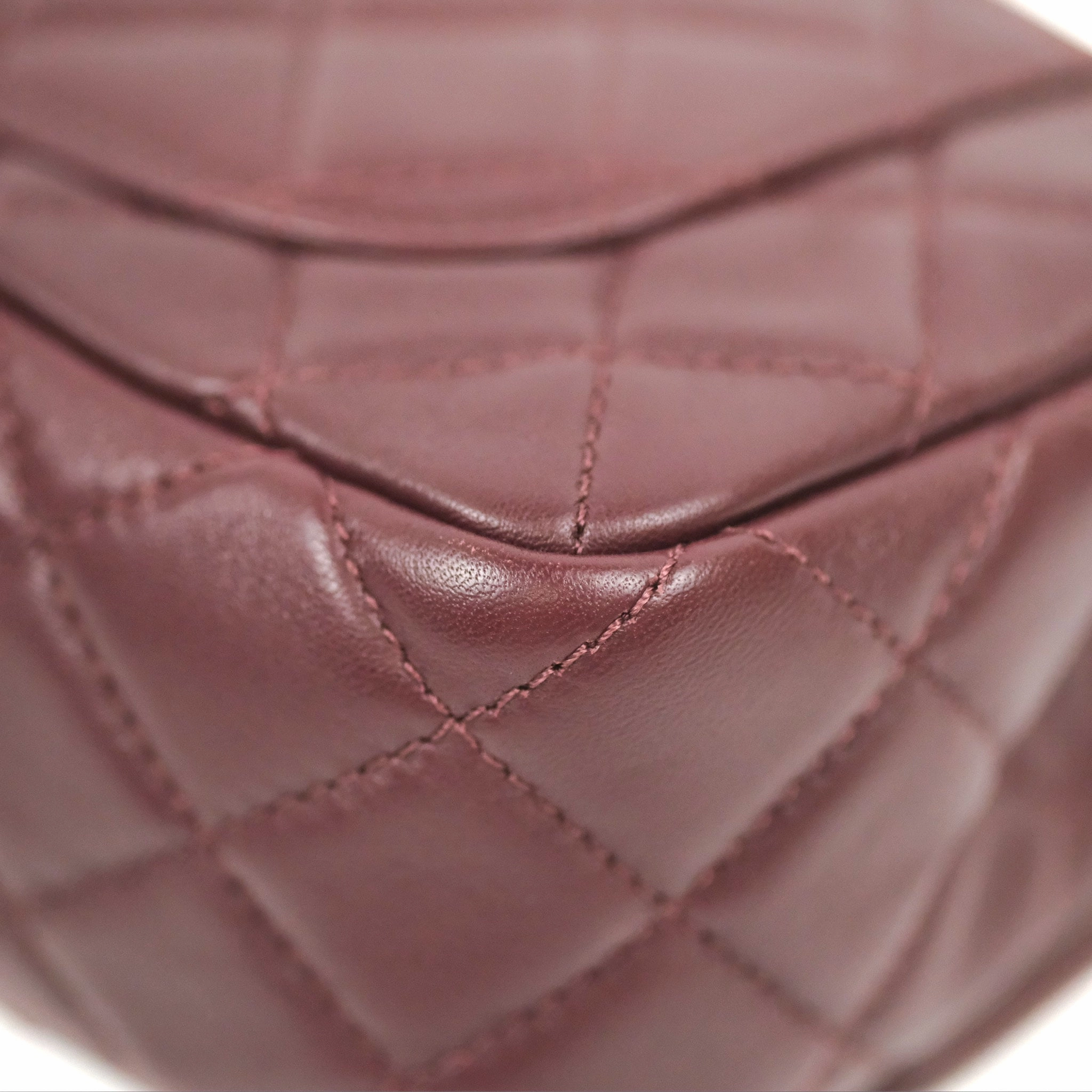 Chanel Mini Rectangular Pearl Crush Burgundy Lambskin Aged Gold Hardware