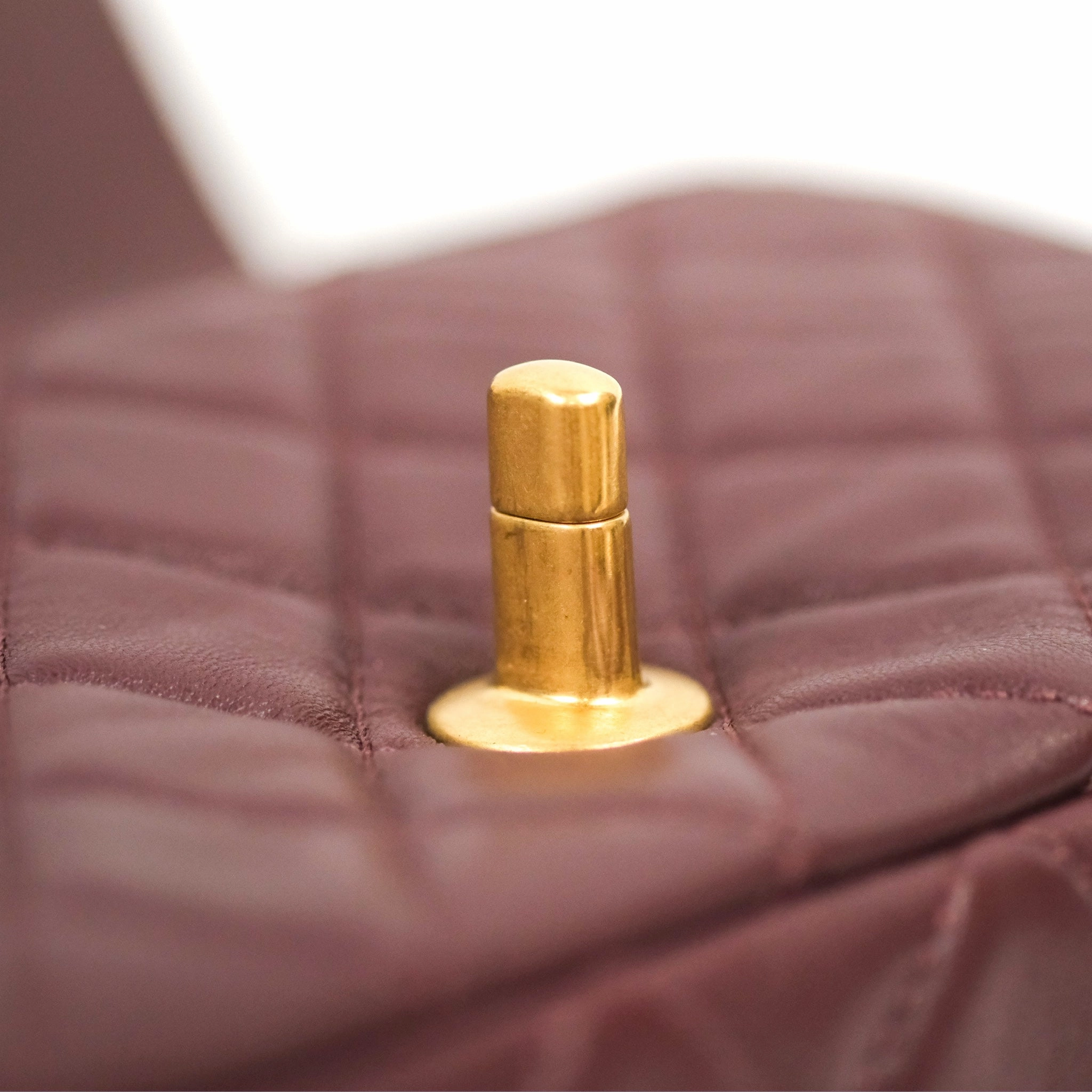 Chanel Mini Rectangular Pearl Crush Burgundy Lambskin Aged Gold Hardware