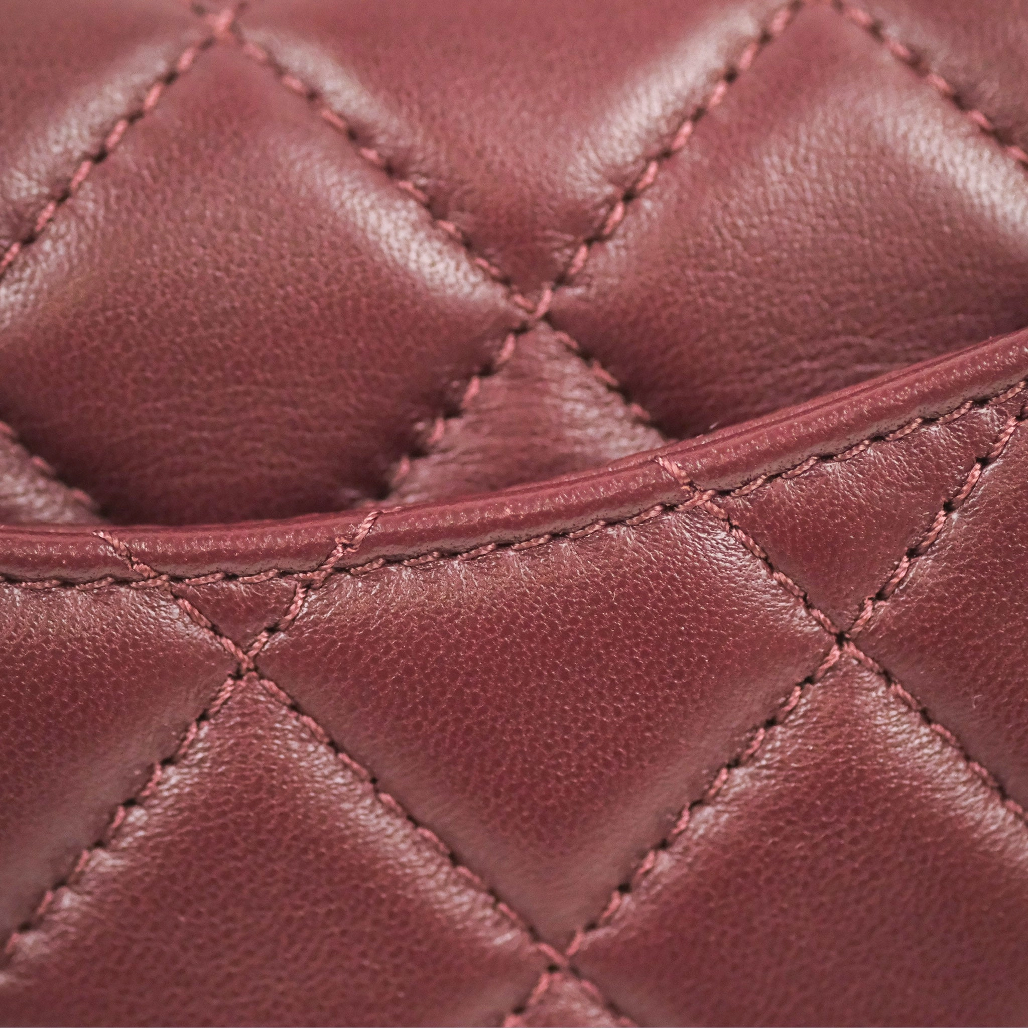 Chanel Mini Rectangular Pearl Crush Burgundy Lambskin Aged Gold Hardware