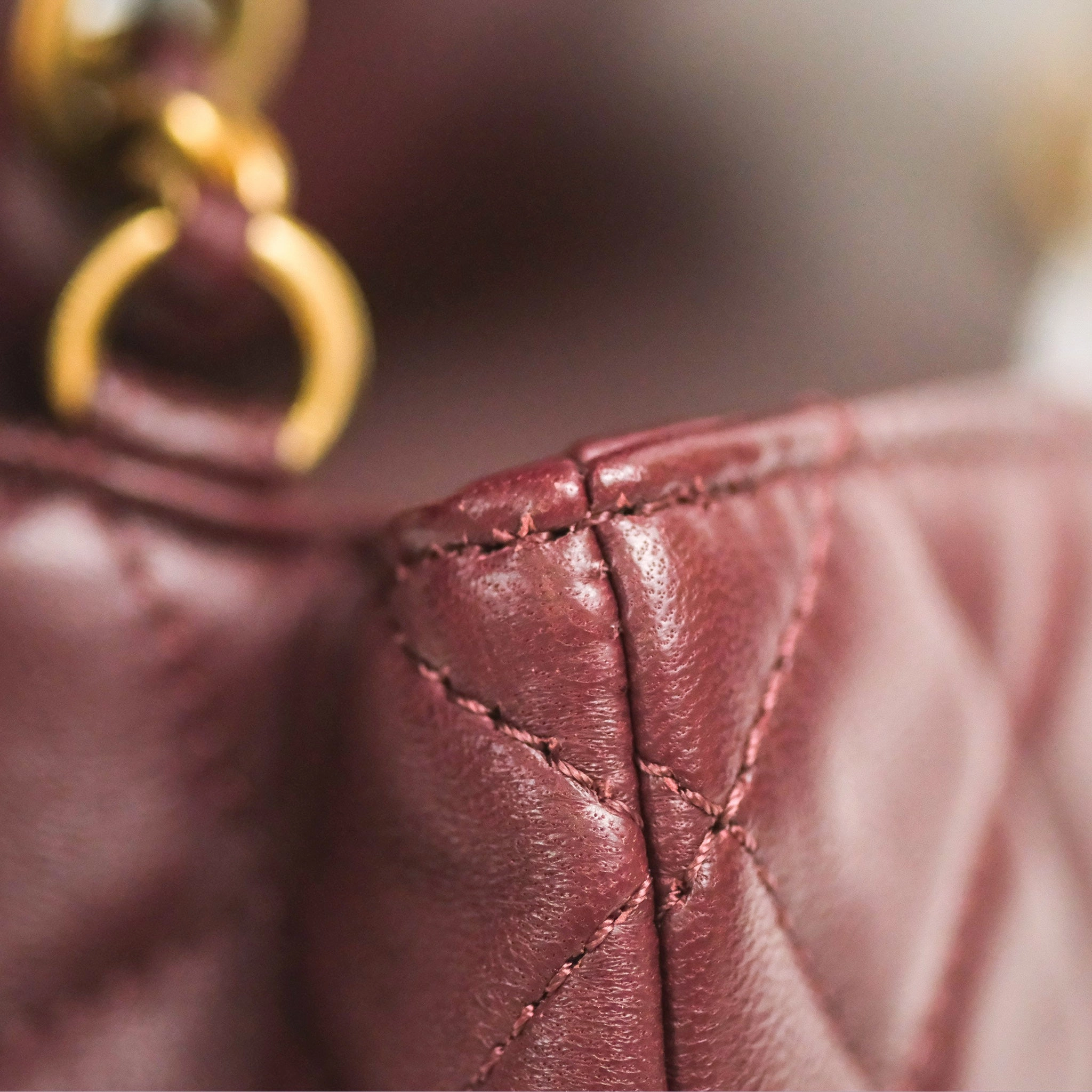 Chanel Mini Rectangular Pearl Crush Burgundy Lambskin Aged Gold Hardware