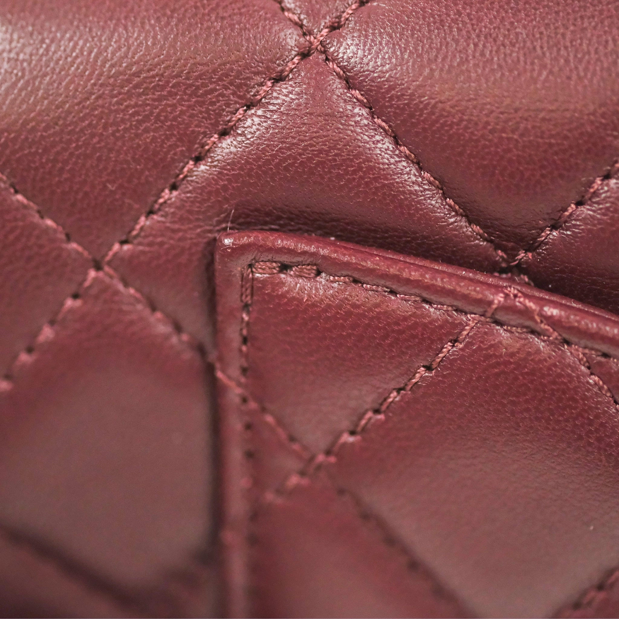 Chanel Mini Rectangular Pearl Crush Burgundy Lambskin Aged Gold Hardware