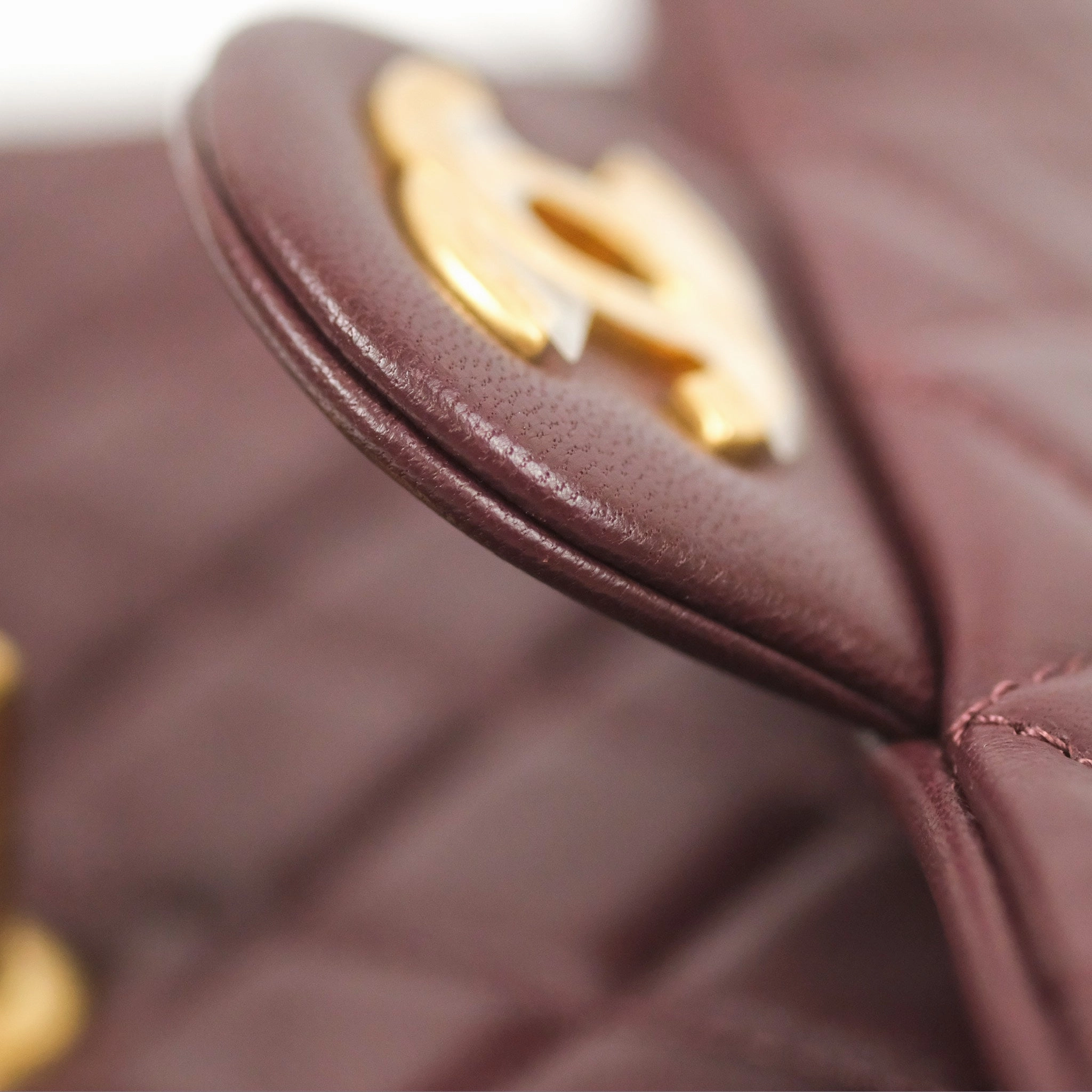 Chanel Mini Rectangular Pearl Crush Burgundy Lambskin Aged Gold Hardware
